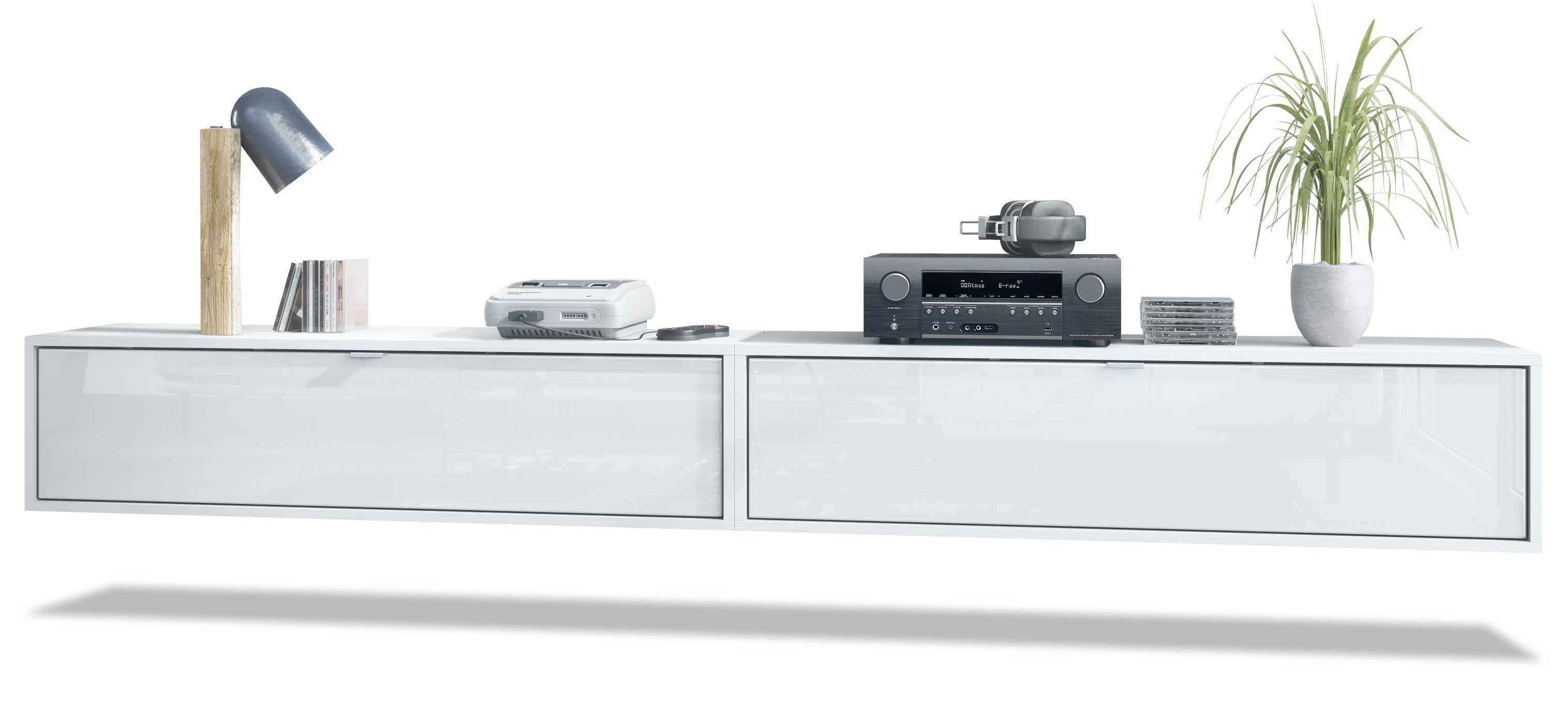 Vladon Lowboard Lana 1200 (2er-Set Tv-Kommode, mit Klappe dahinter 3 Fächer günstig online kaufen