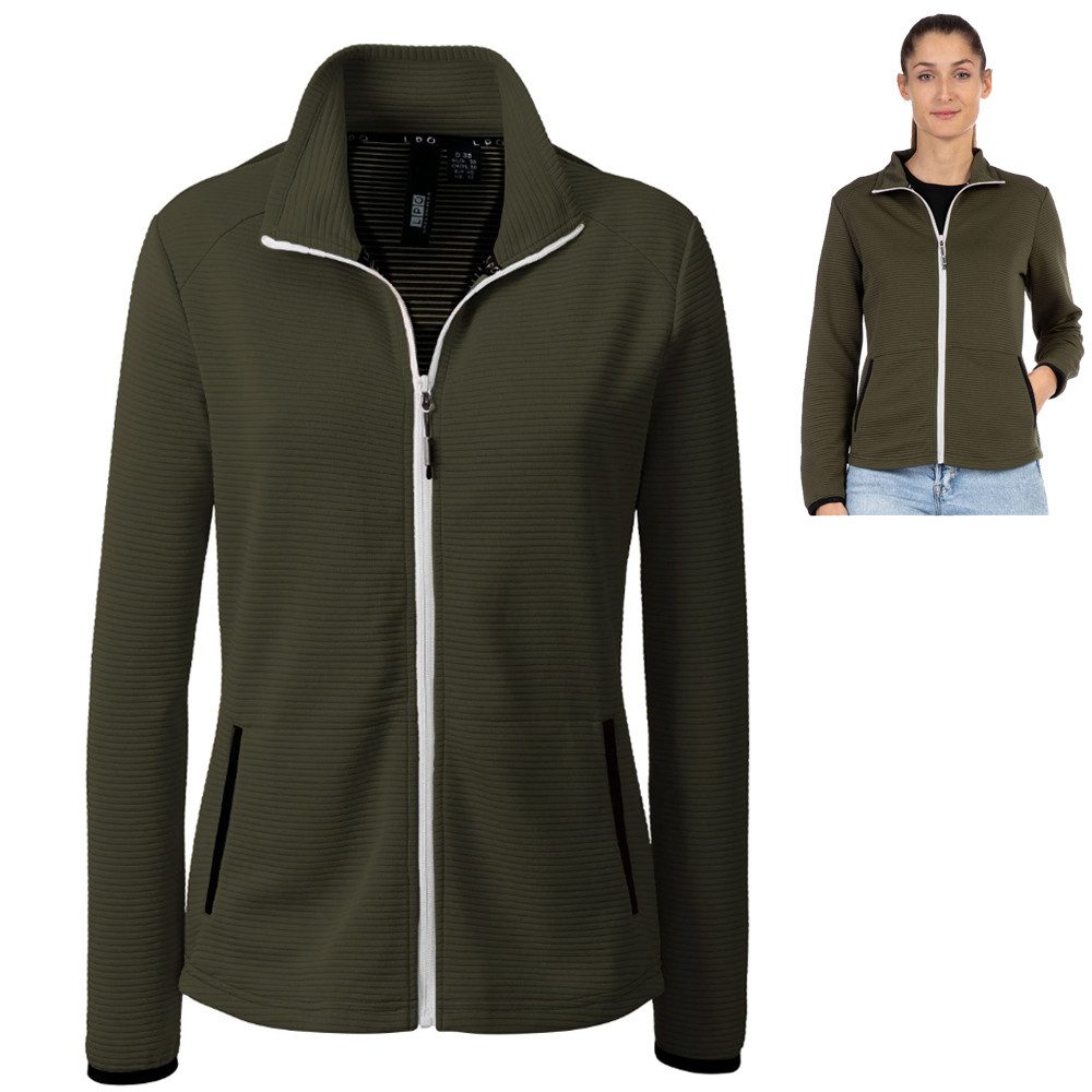 Trekkingjacke LPO - funktionelle, Microfaser Stretch Fleecejacke Xara, grün