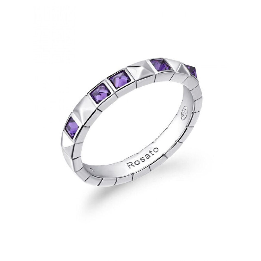Rosato Fingerring Playful silver ring with cubic zirconia RZCU92 - Circuit: 56 mm