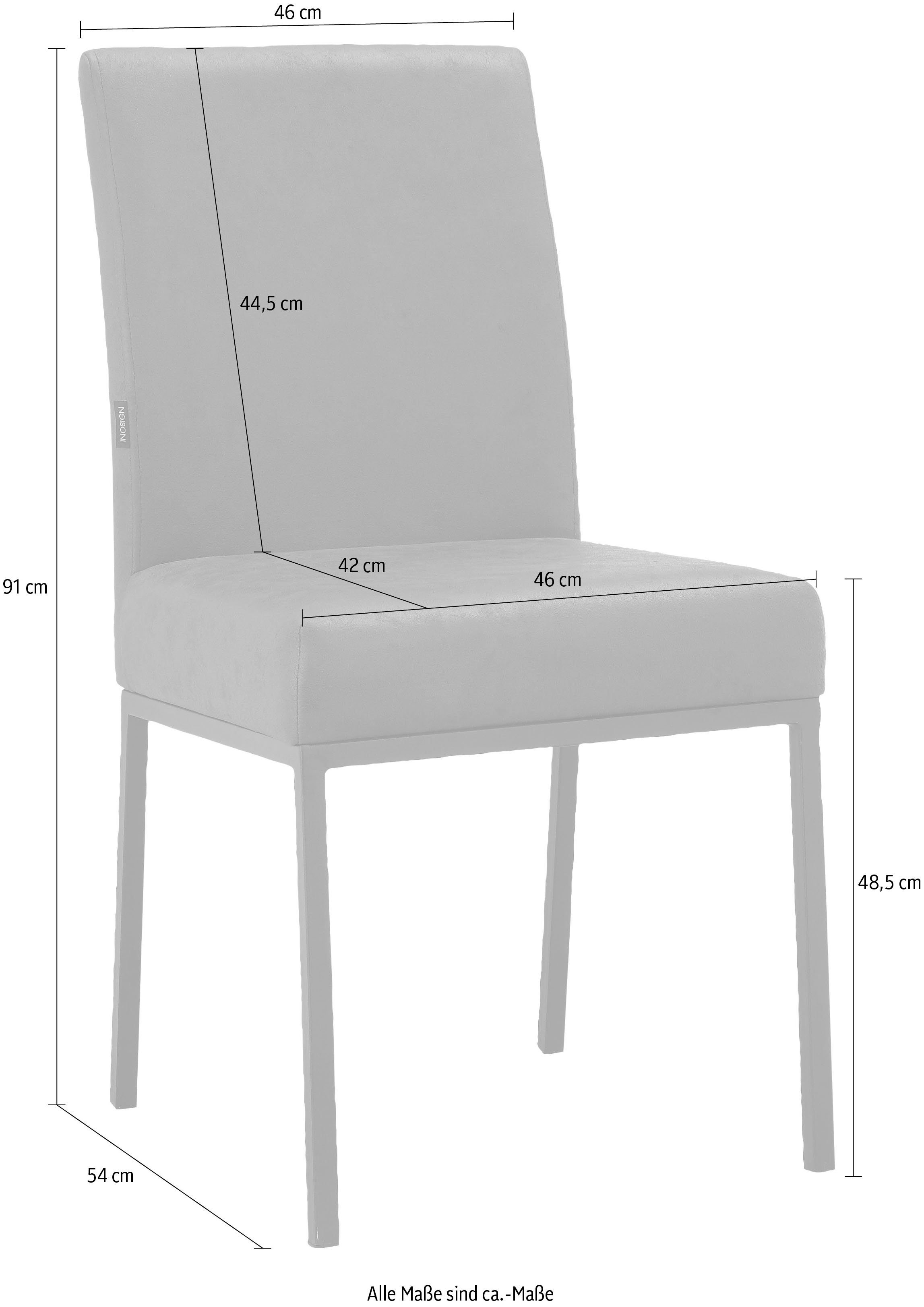 INOSIGN Esszimmerstuhl Abundio St), Sitz Sitzhöhe und gepolstert, erhältlich, Set 2er | (2 Rücken im 48,5cm anthrazit anthrazit mit