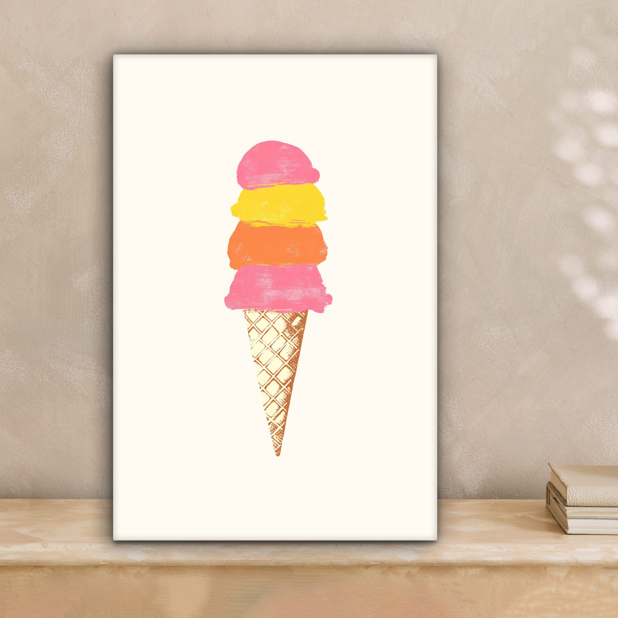 OneMillionCanvasses® Leinwandbild Schaufel Eiscreme - Hörner günstig online kaufen