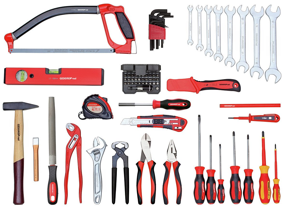 Gedore Red Werkzeugset R21650072 Werkzeugsatz BASIS im Werkzeugkoffer 72-teilig