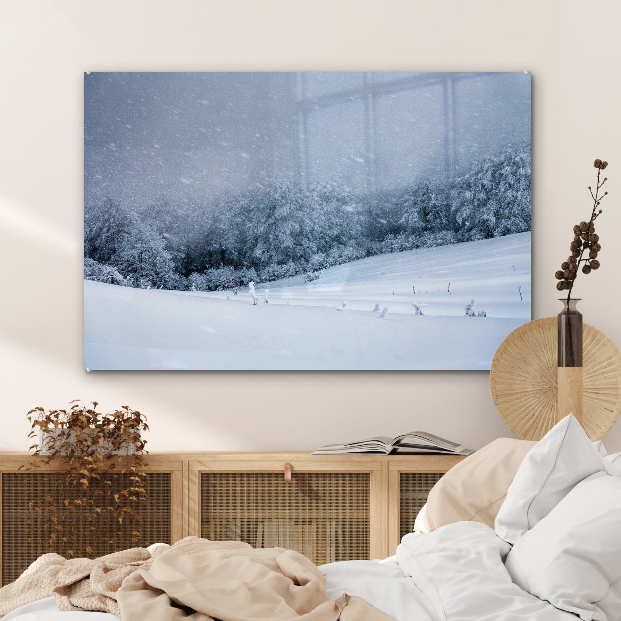 MuchoWow Acrylglasbild Berg mit Schnee, & Acrylglasbilder Wohnzimmer St), Schlafzimmer (1