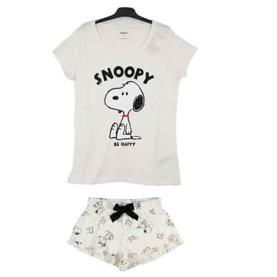 Snoopy Schlafanzug Snoopy Damen kurzarm Pyjama Schlafanzug Schlafshirt Shorts Gr. S bis XL