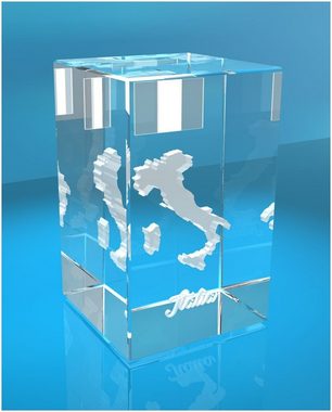 VIP-LASER Dekofigur 3D Glasquader I Italien, Hochwertige Geschenkbox, Made in Germany, Familienbetrieb