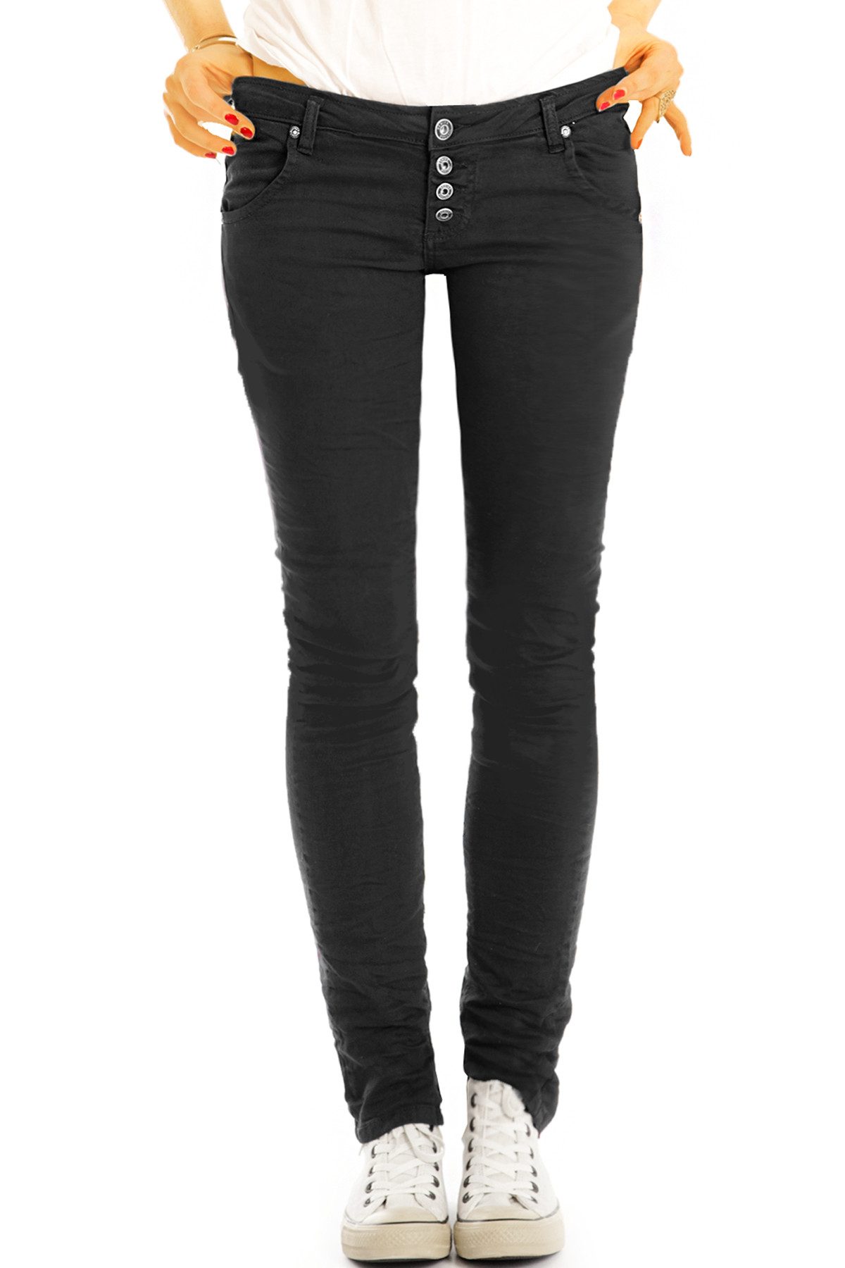 Röhrenhose Hüftige Röhrenhose Slim fit Hüfthose - Damen - j4L-3