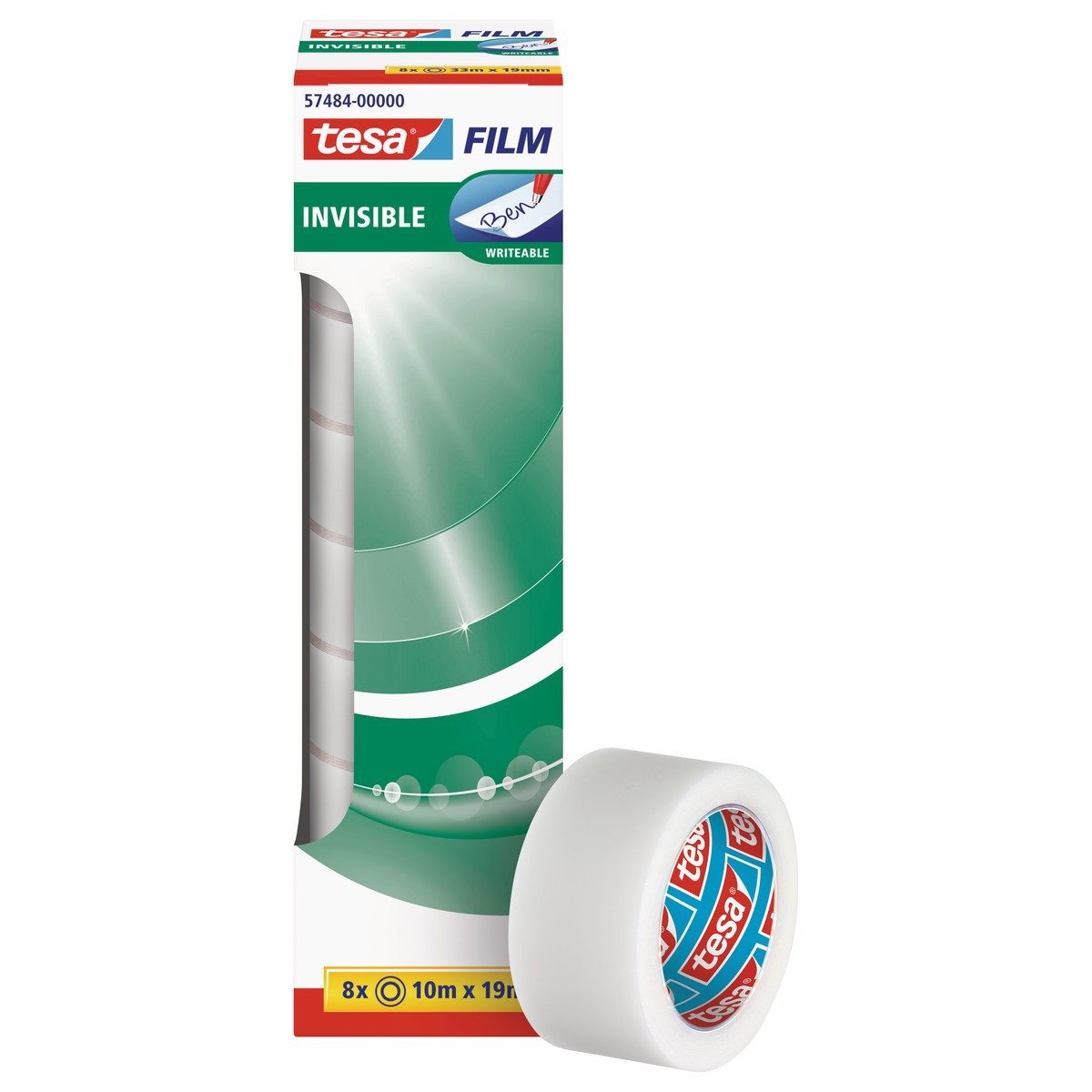 tesa Klebeband tesa Invisible Film 10mx19mm 19mmx10m 8 Stück