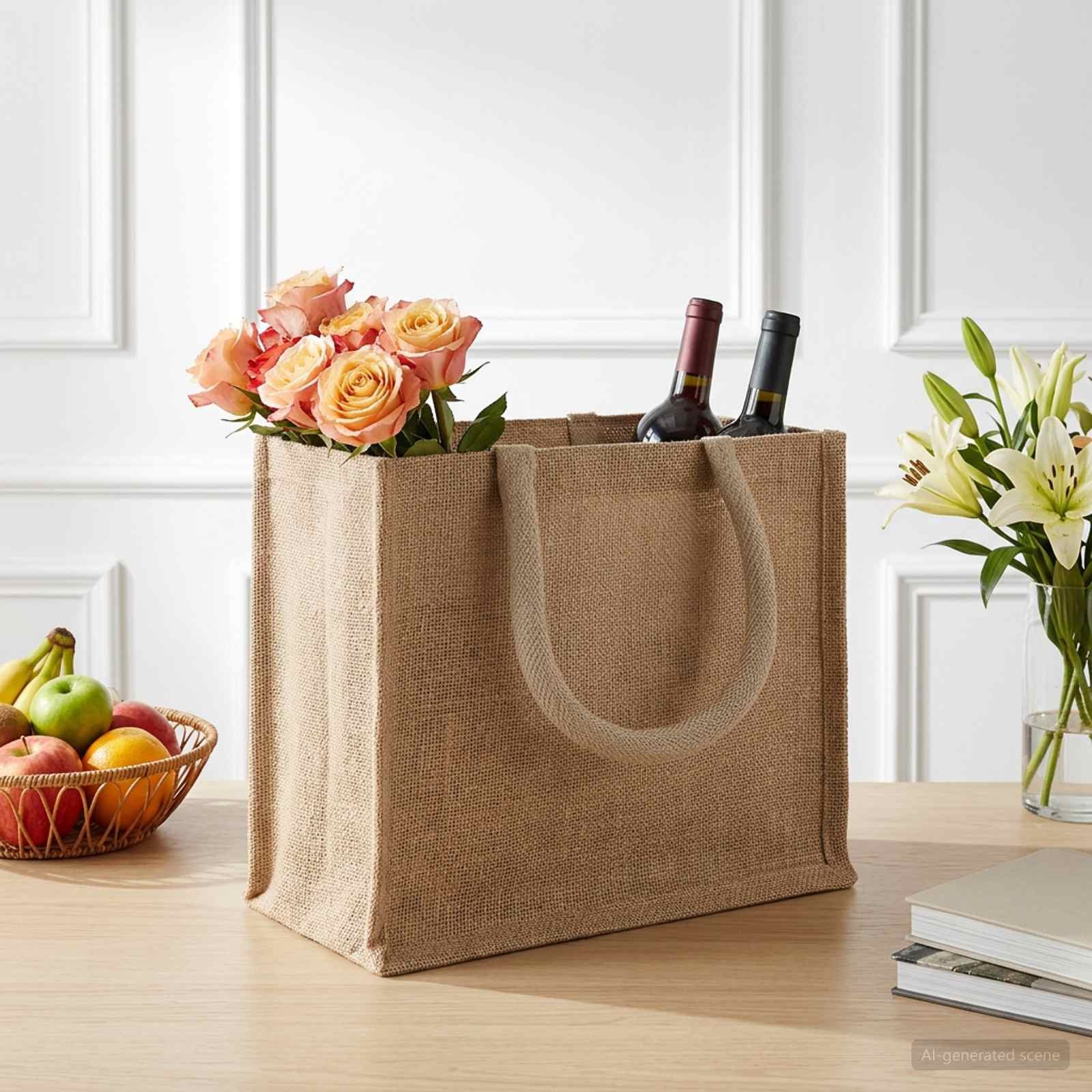 vidaXL Handtasche vidaXL Jute-Handtaschen 10 Natur 26 x 22 x 14 cm 100% Tossa-Jute