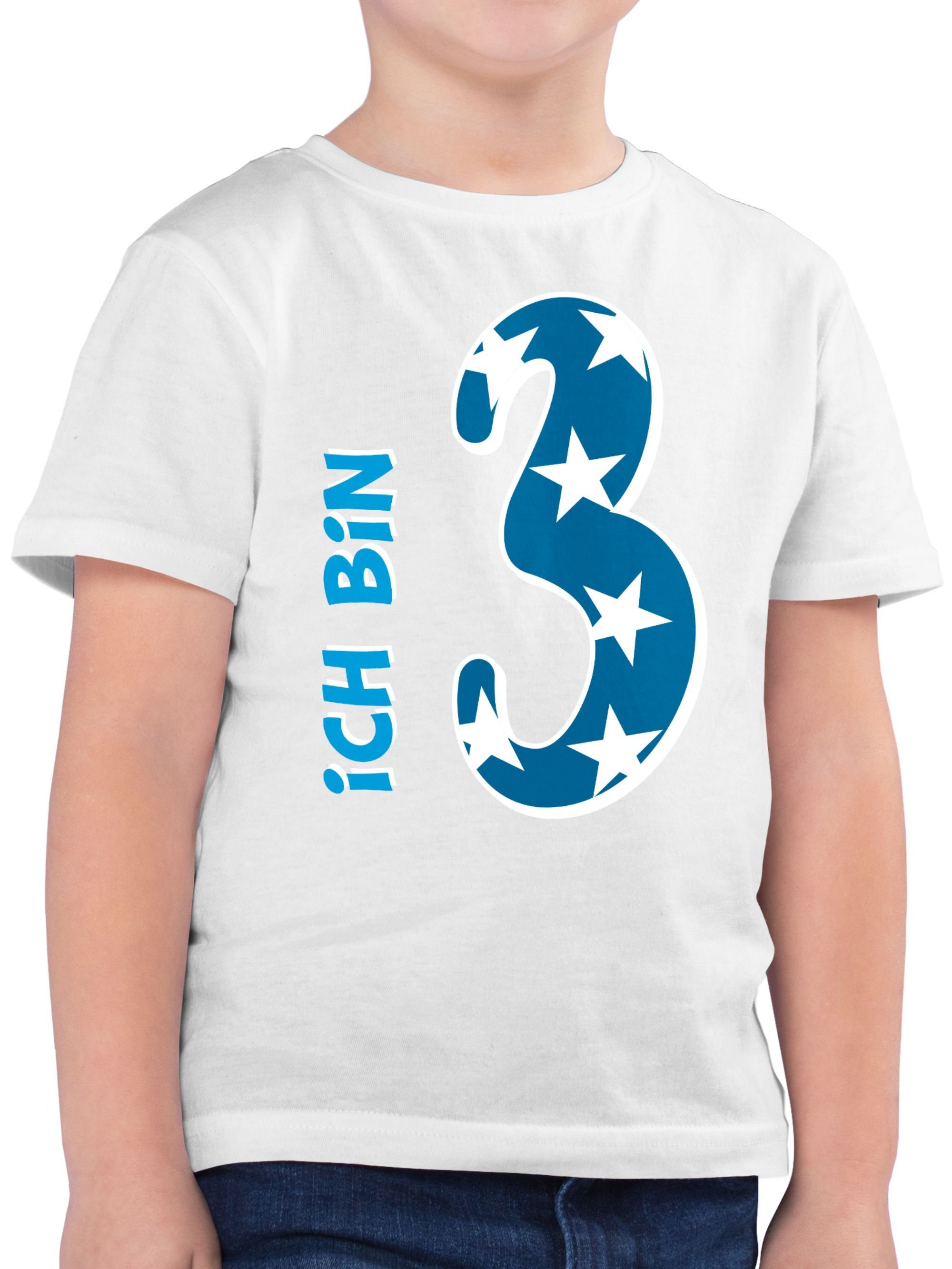 Kinder Kids (Gr. 92 - 146) Shirtracer T-Shirt Ich bin 3 Blau Junge - 3. Geburtstag - Jungen Kinder T-Shirt