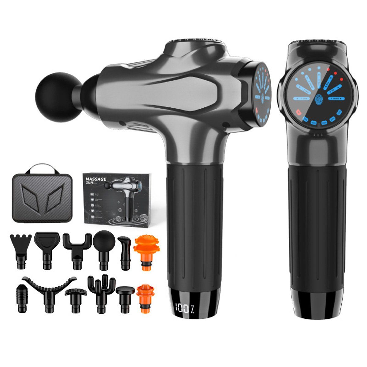 Massagepistole 20W-Handmassagepistole, 7 Geschwindigkeiten,12 Massageköpfen