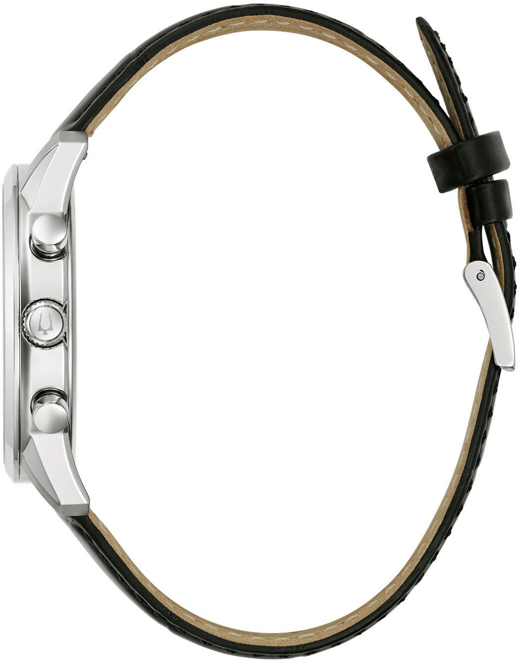 Bulova Chronograph 96B413, Armbanduhr, Quarzuhr, Herrenuhr, Damenuhr, Lederarmband, Datum