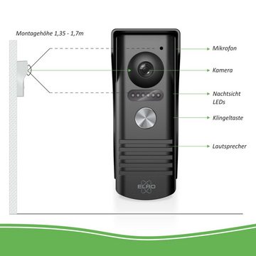 Elro DV50-P1M1 Video-Türsprechanlage (innen, außen, 2-tlg., Bildschirm und Türklingel, 7 Zoll Bildschirm und App)