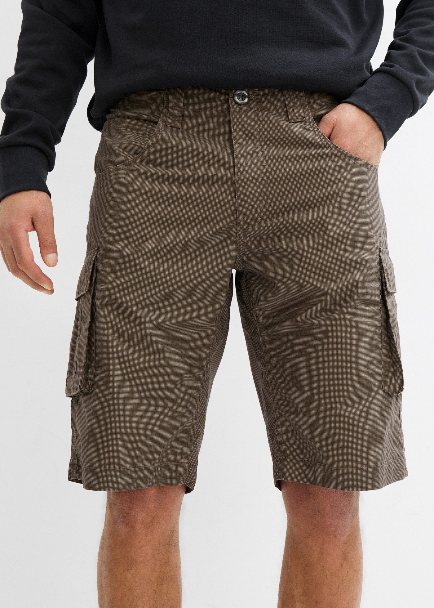 bonprix Cargobermudas aus Baumwolle, Relaxed Fit, mit Minimalmuster, im Casual Stil