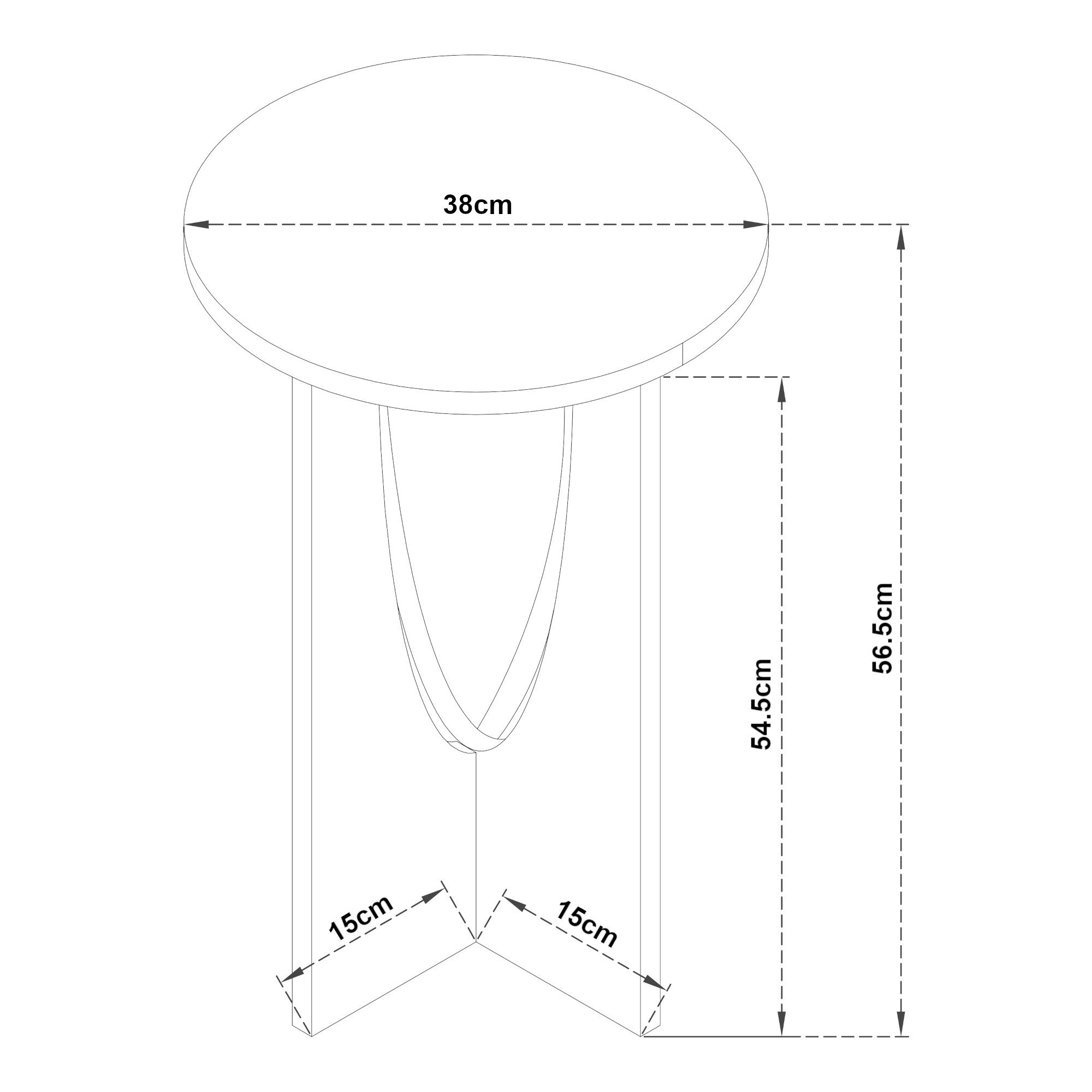 en.casa Beistelltisch, Sofatisch »Rindal« 38x56,5 cm Eichenoptik