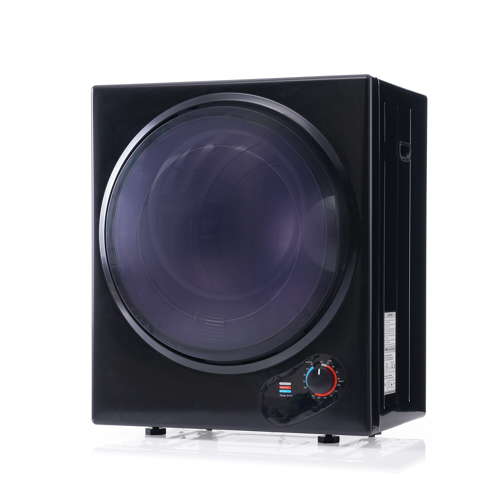 Rutaqian Ablufttrockner Ablufttrockner, Wäschetrockner, Mini, wandmontierbar, Edelstahltrommel, Doppelfilter, 2.5 kg, 200-Minuten-Timer, einfache Bedienung
