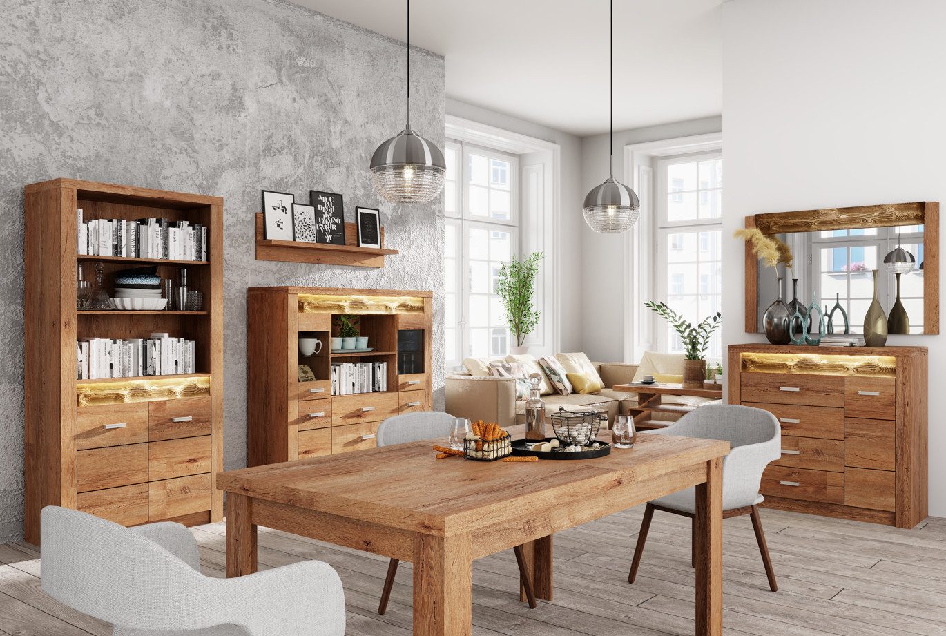 Beautysofa Eckkommode POLIS I-15, 3 Türen, 2 Innenböden