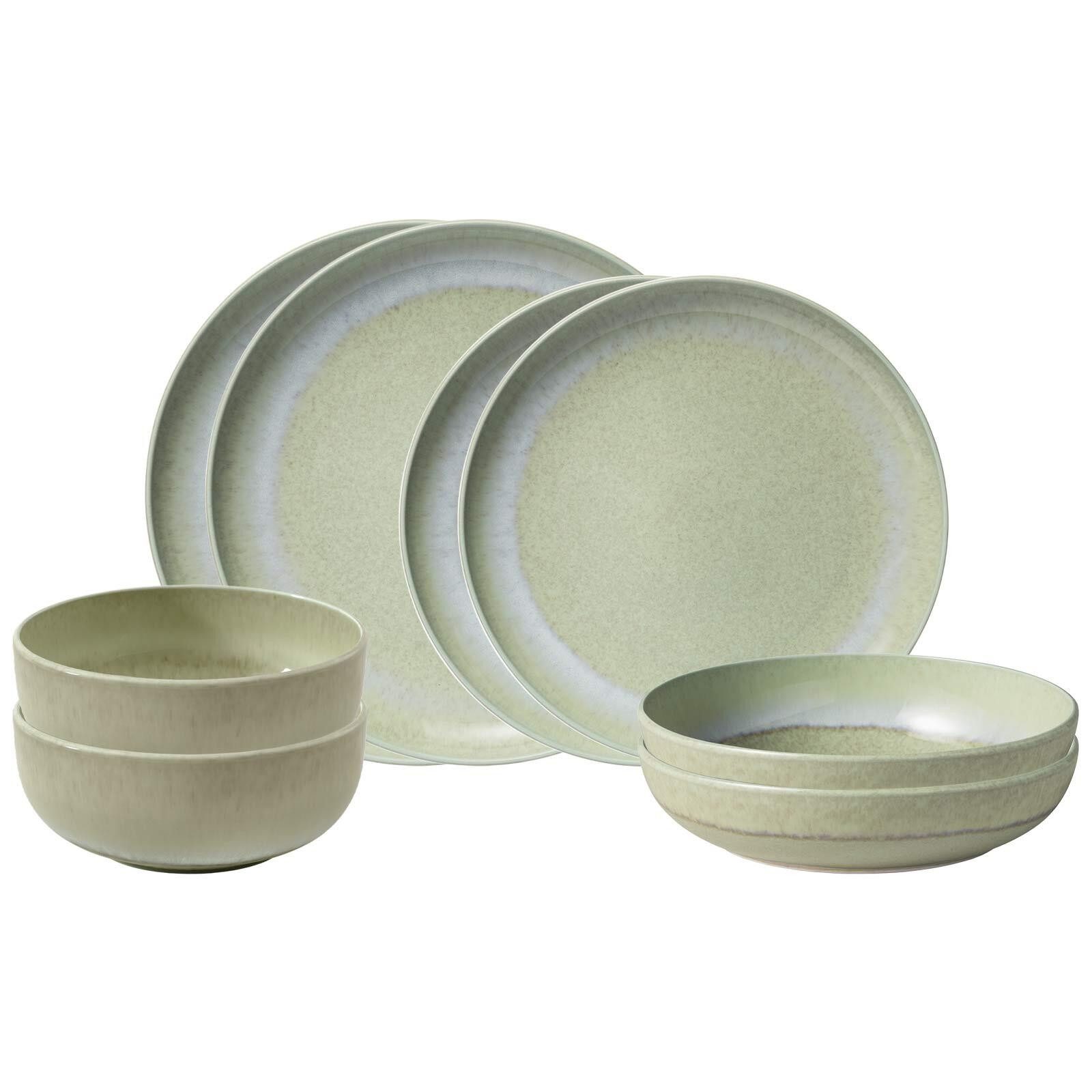 like. by Villeroy & Boch Kombiservice Perlemor Alga Einsteiger-Set 8-tlg. (8-tlg), 2 Personen, Porzellan