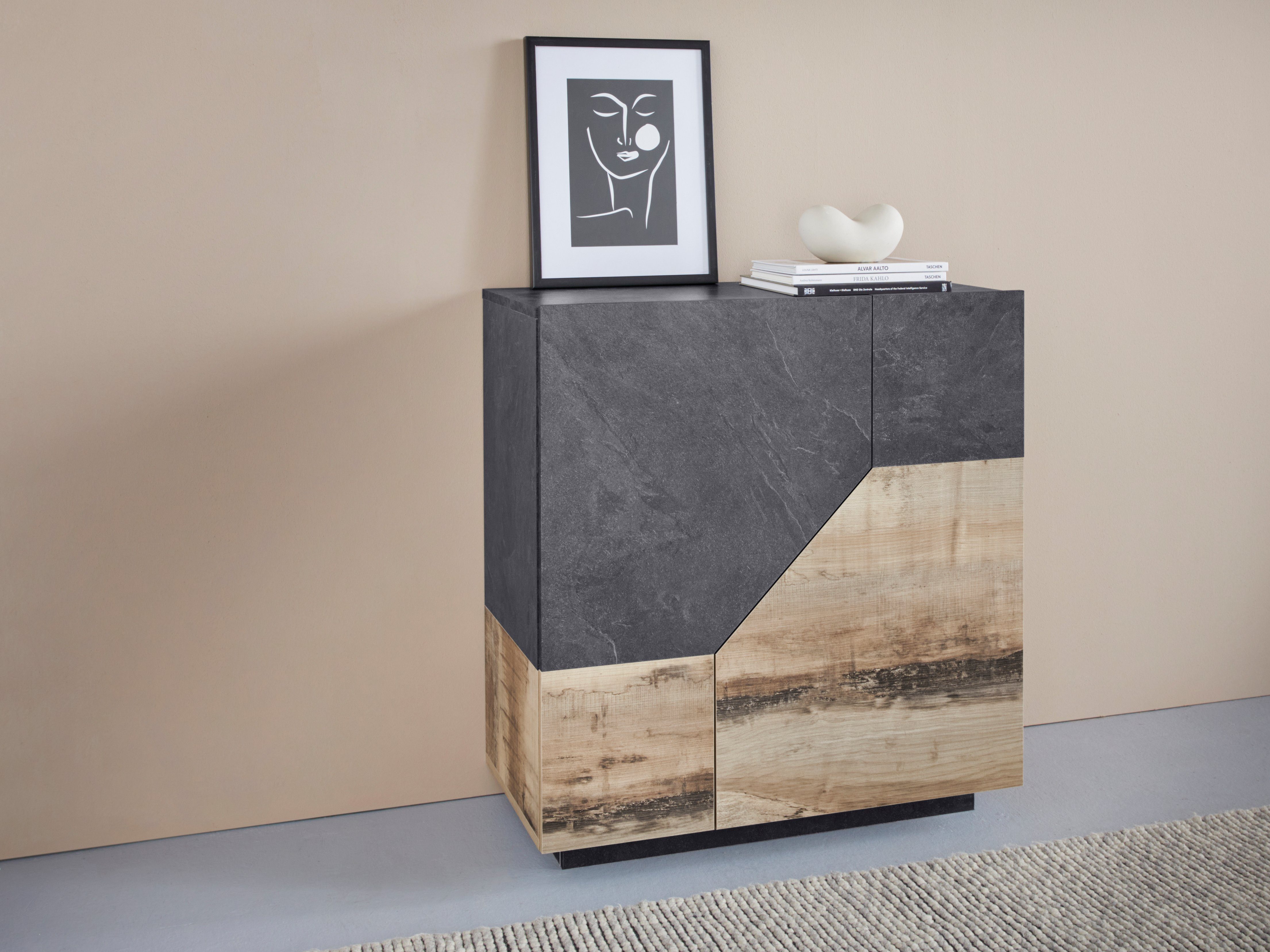 Sideboard ALIEN-Kommode, Schrank, Anrichte mit 2 Türen und 2 Fächern