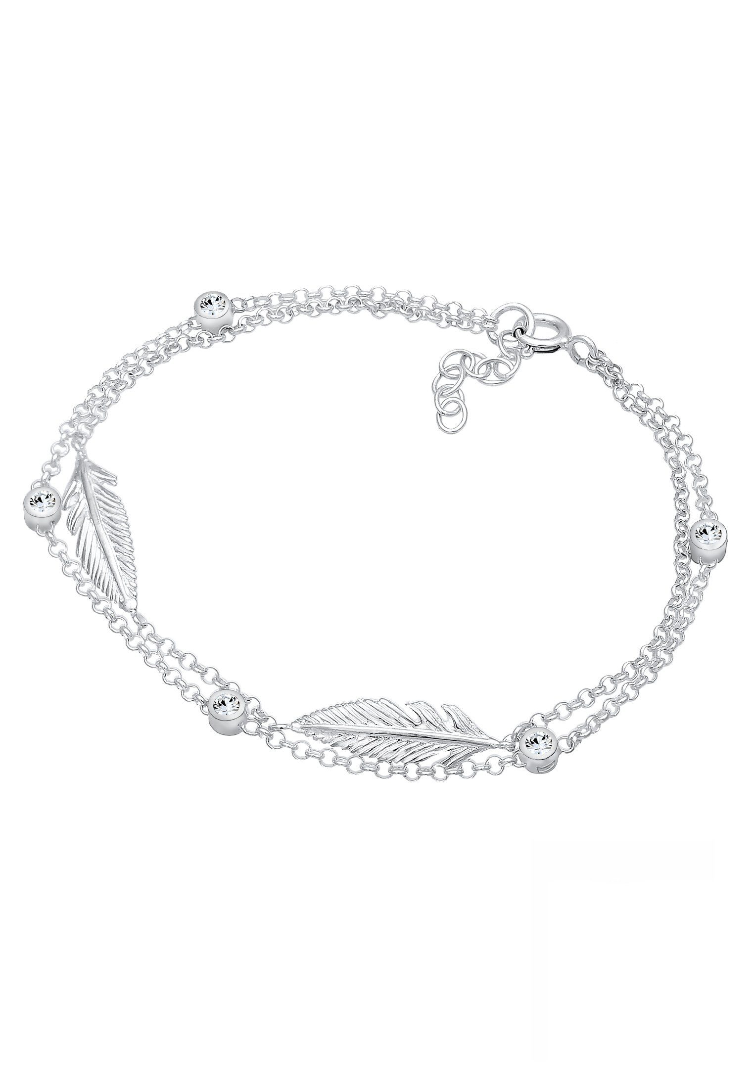 Elli Armband Feder Layer 925 Silber, mit Kristallen von Swarovski® günstig online kaufen