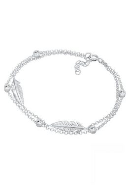 Elli Armband Feder Layer Kristalle 925er Silber