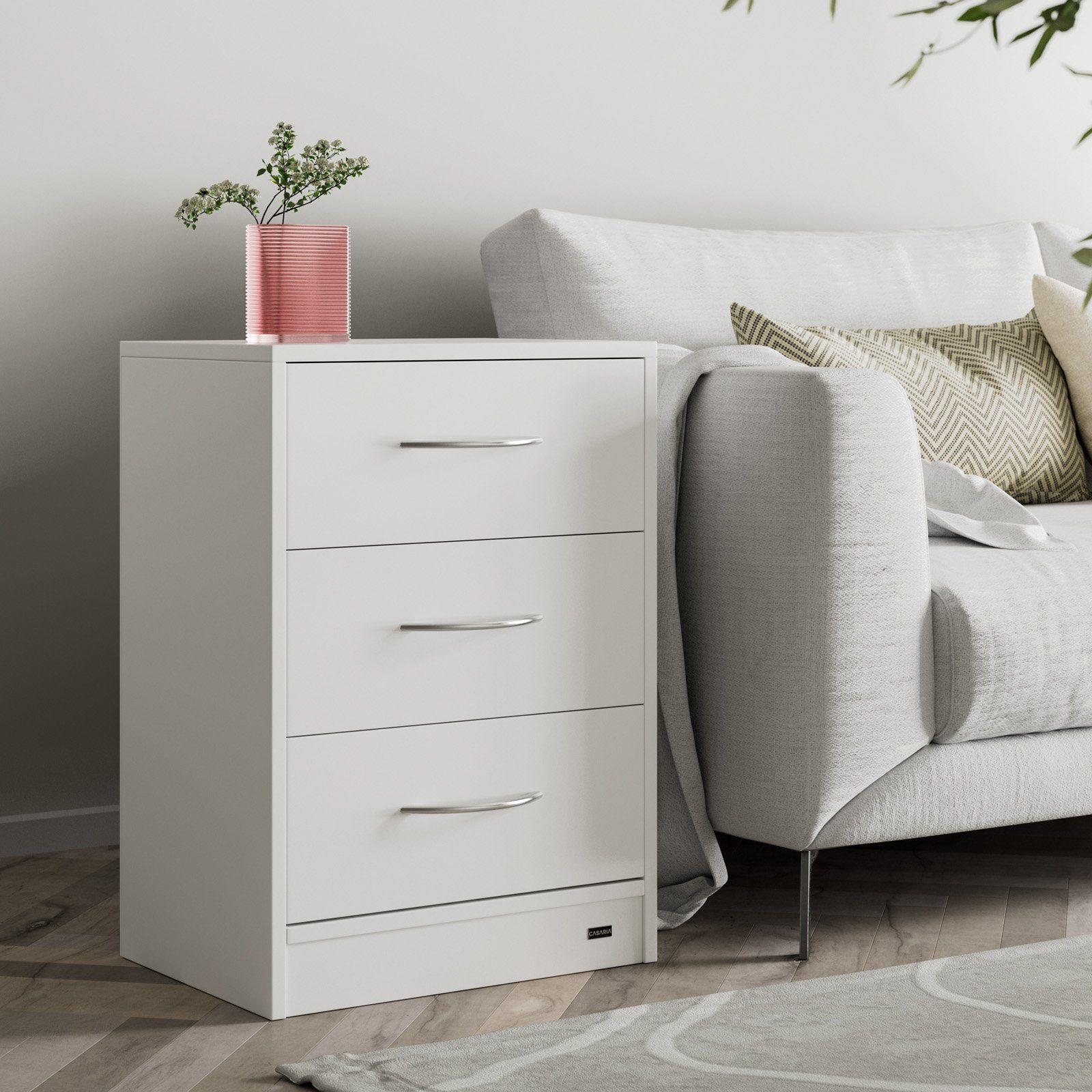 Casaria Nachttisch Eloise (2-St), CASARIA® 2x Nachttisch Eloise weiß günstig online kaufen