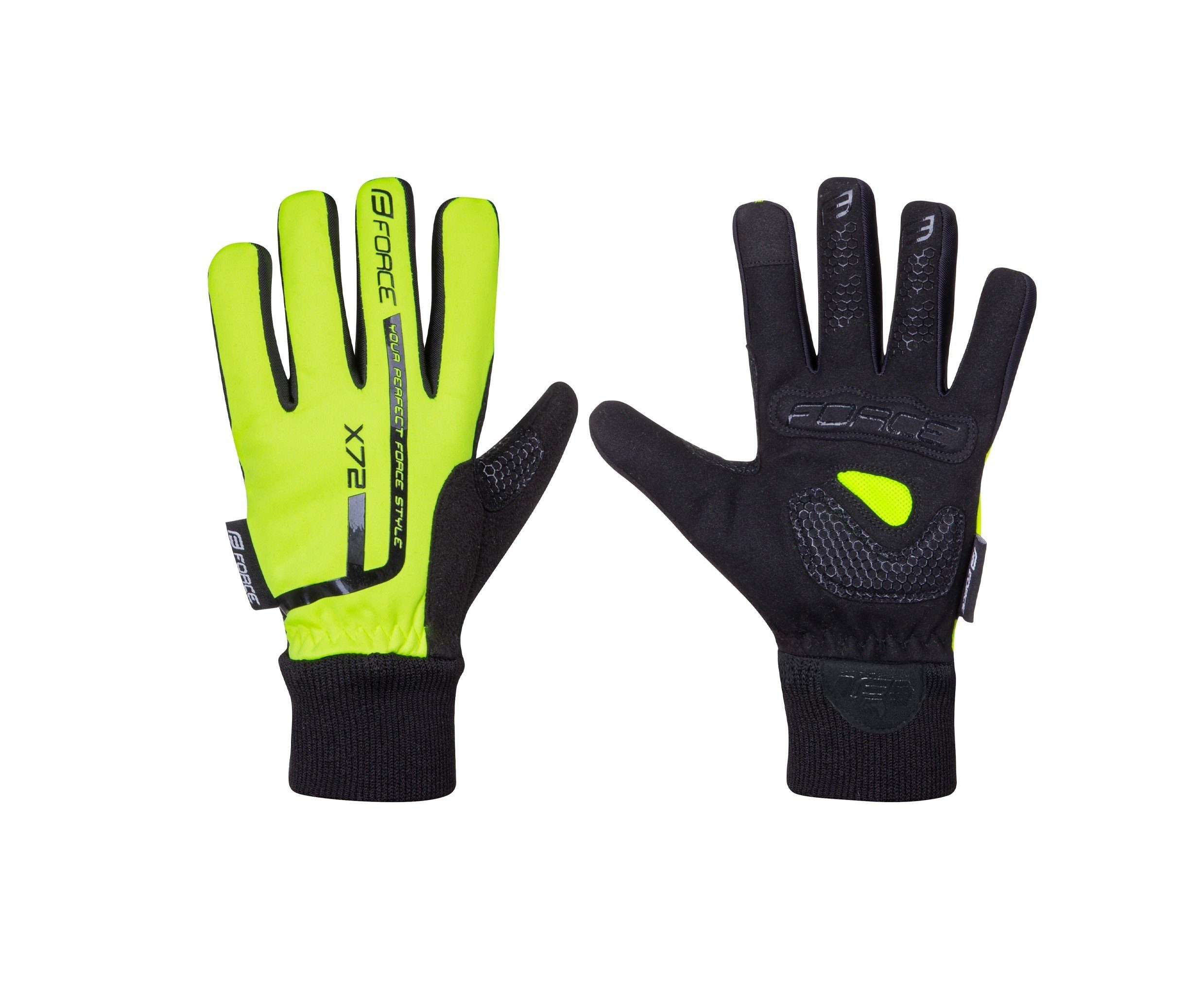 FORCE Fahrradhandschuhe Winterhandschuhe FORCE KID X72 fluo 0 °C bis +5 °C