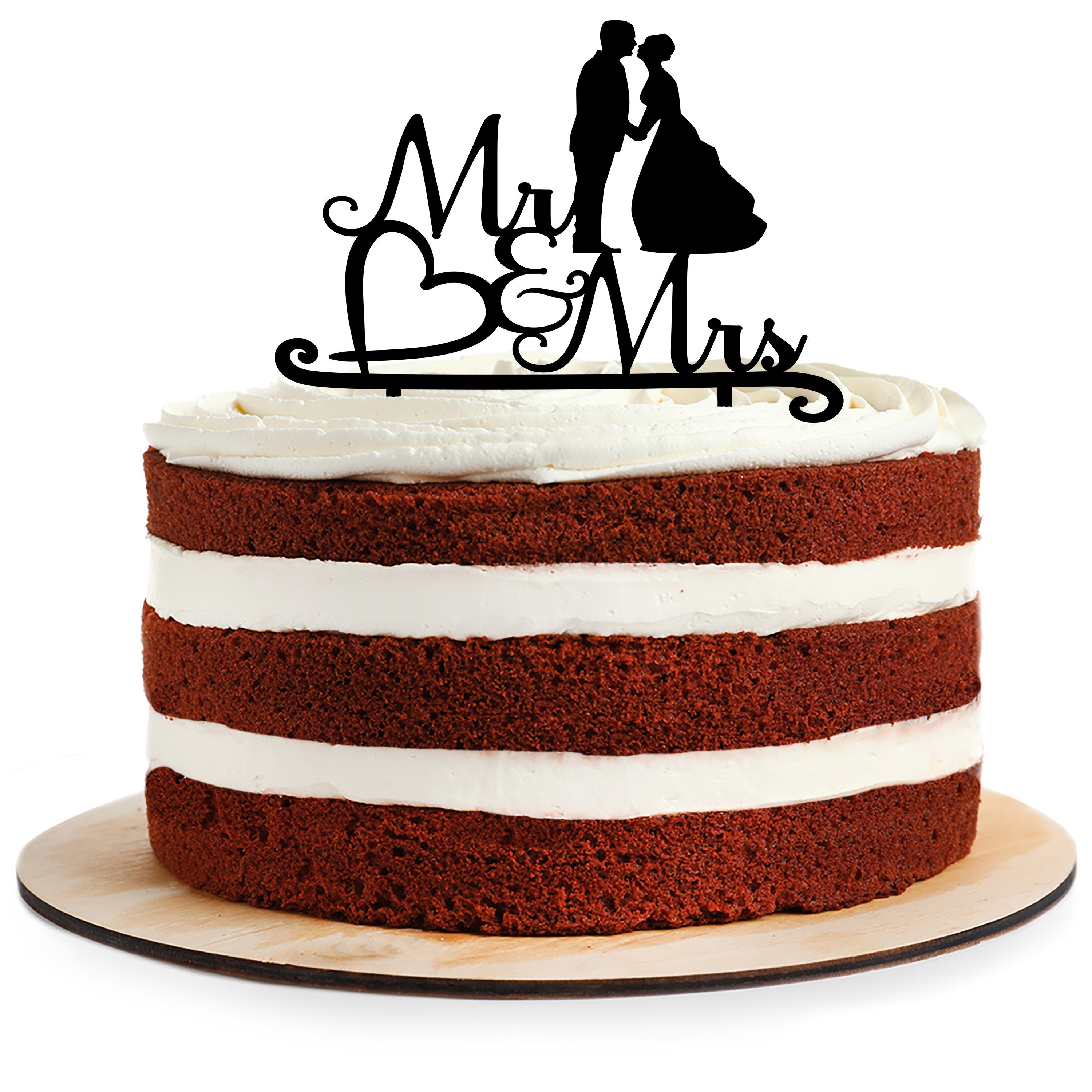 AREA17 Tortenstecker Cake Topper aus Acryl zur Hochzeit, Mr & Mrs, (Kuchendeko Tortenstecker, verschiedene Farben, Kuchendekoration und Tortenschmuck), 100% Made in Germany