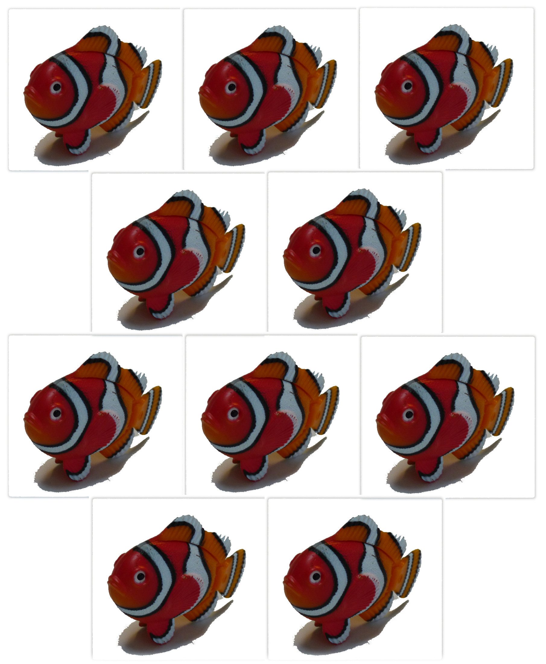 XENON LED Dekolicht 3089 Deko Set 10er Clownfisch klein Rot - Weiß - Orange, Xenon / Mehrfarbig