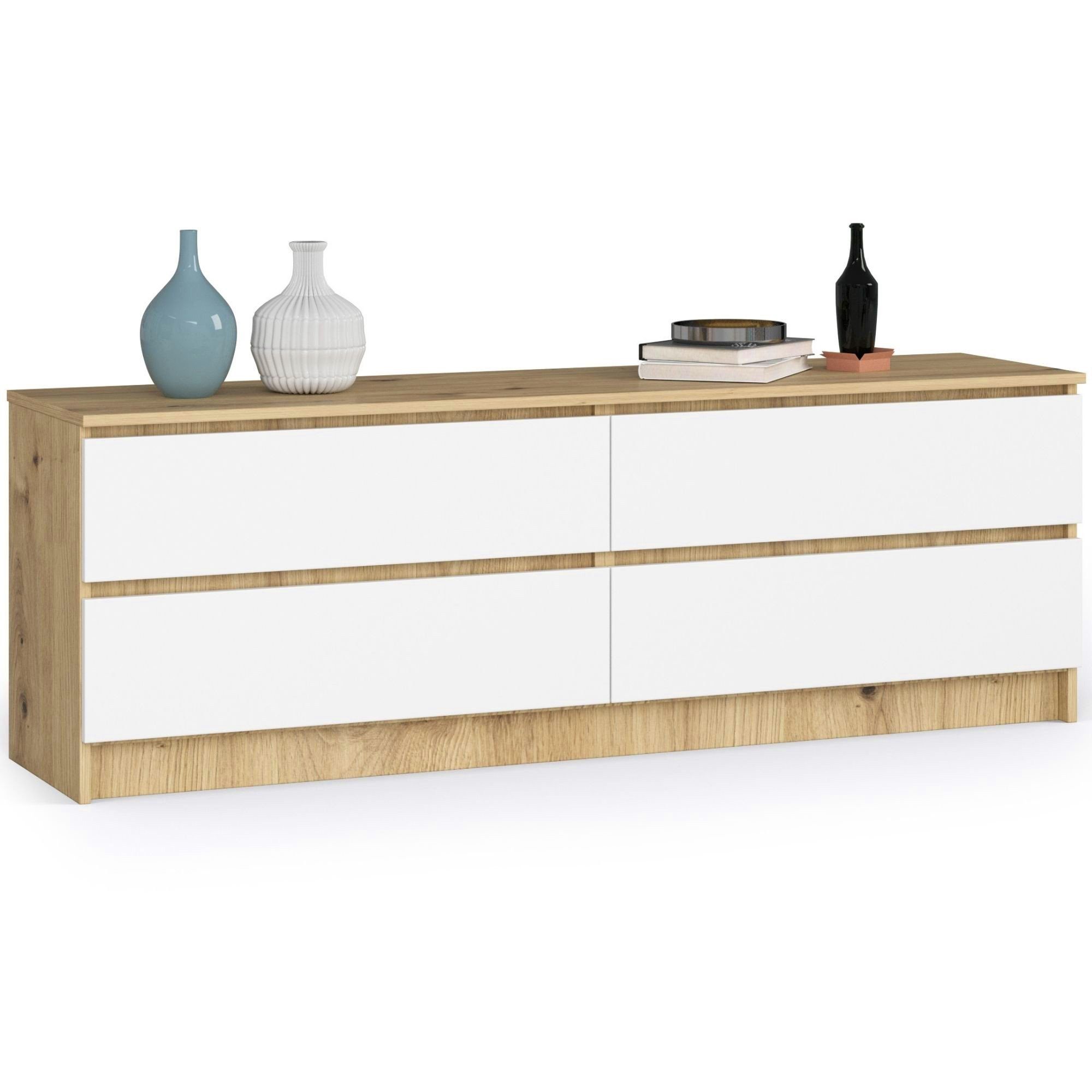 Kommode mit 4 Schubladen 160 cm breit Holz Schrank