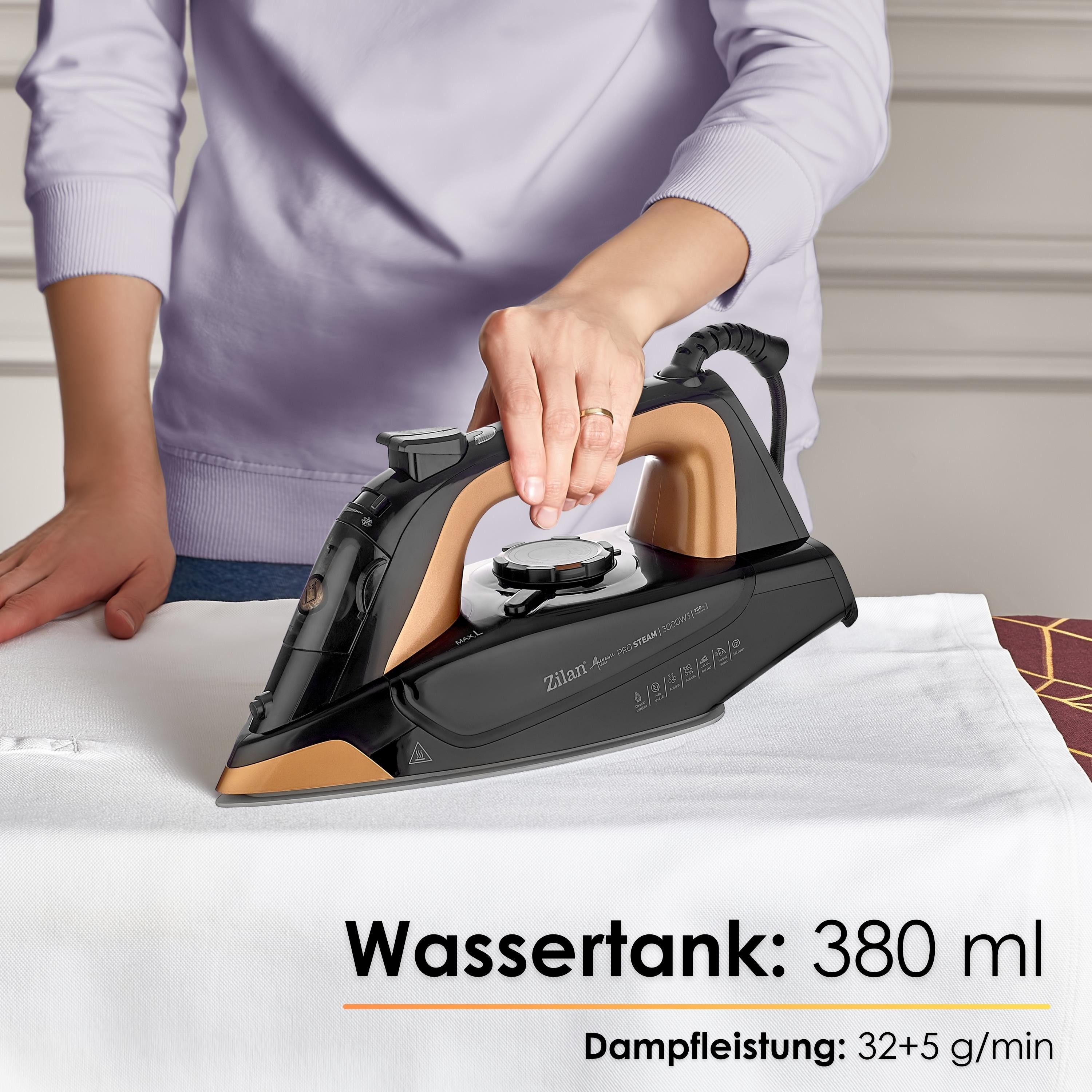 Zilan Dampfbügeleisen ZLN-4247, 3000 W, Keramikbeschichtung,Selbstreinigungsfunktion,Automatische Abschaltung – Bild 5 von 5