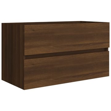 vidaXL Badezimmer-Set Waschbeckenschrank Braun Eiche 80x38,5x45 cm Holzwerkstoff