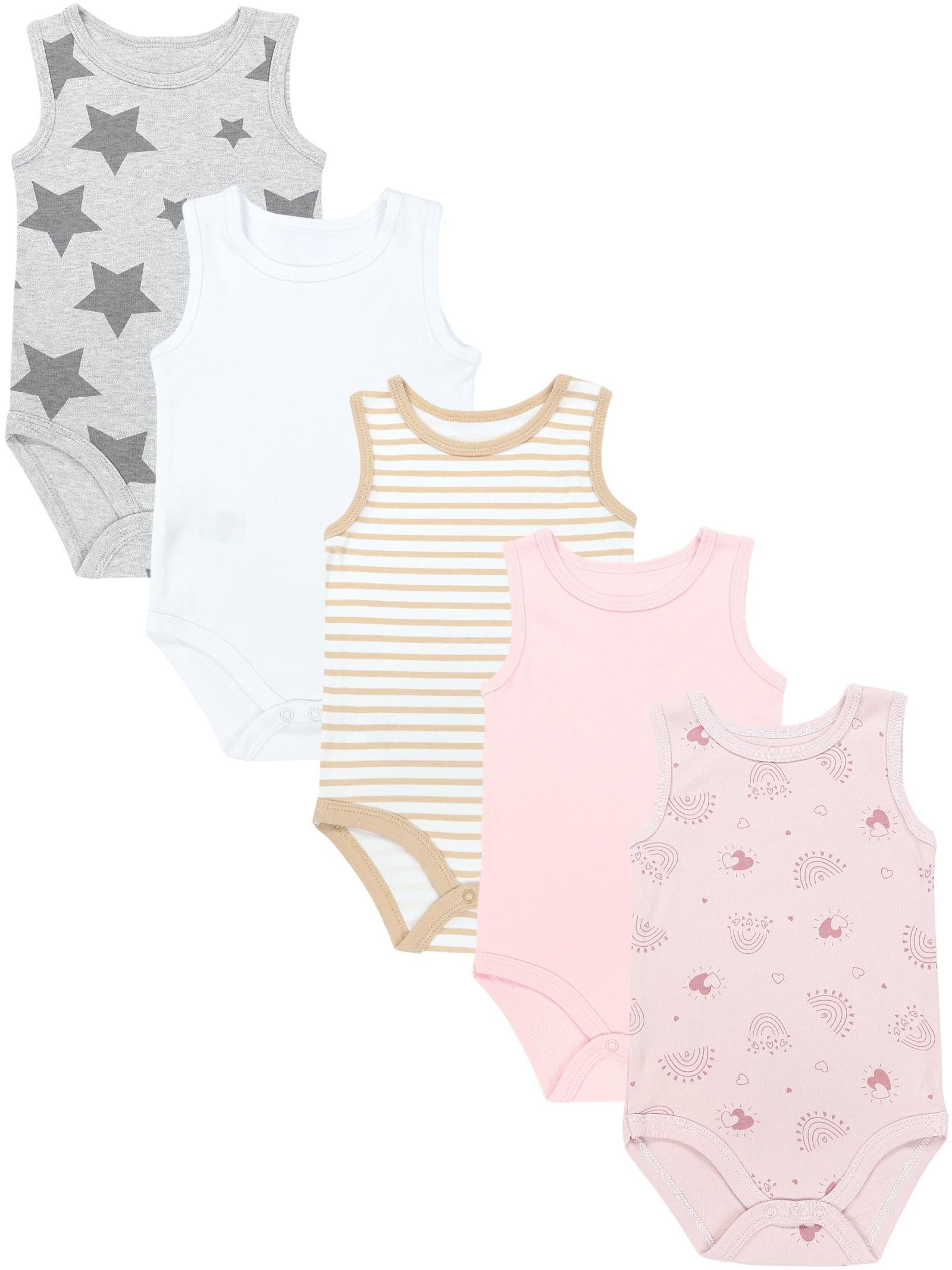 TupTam Kurzarmbody TupTam Baby Mädchen Achselbody in Unifarben 5er Pack