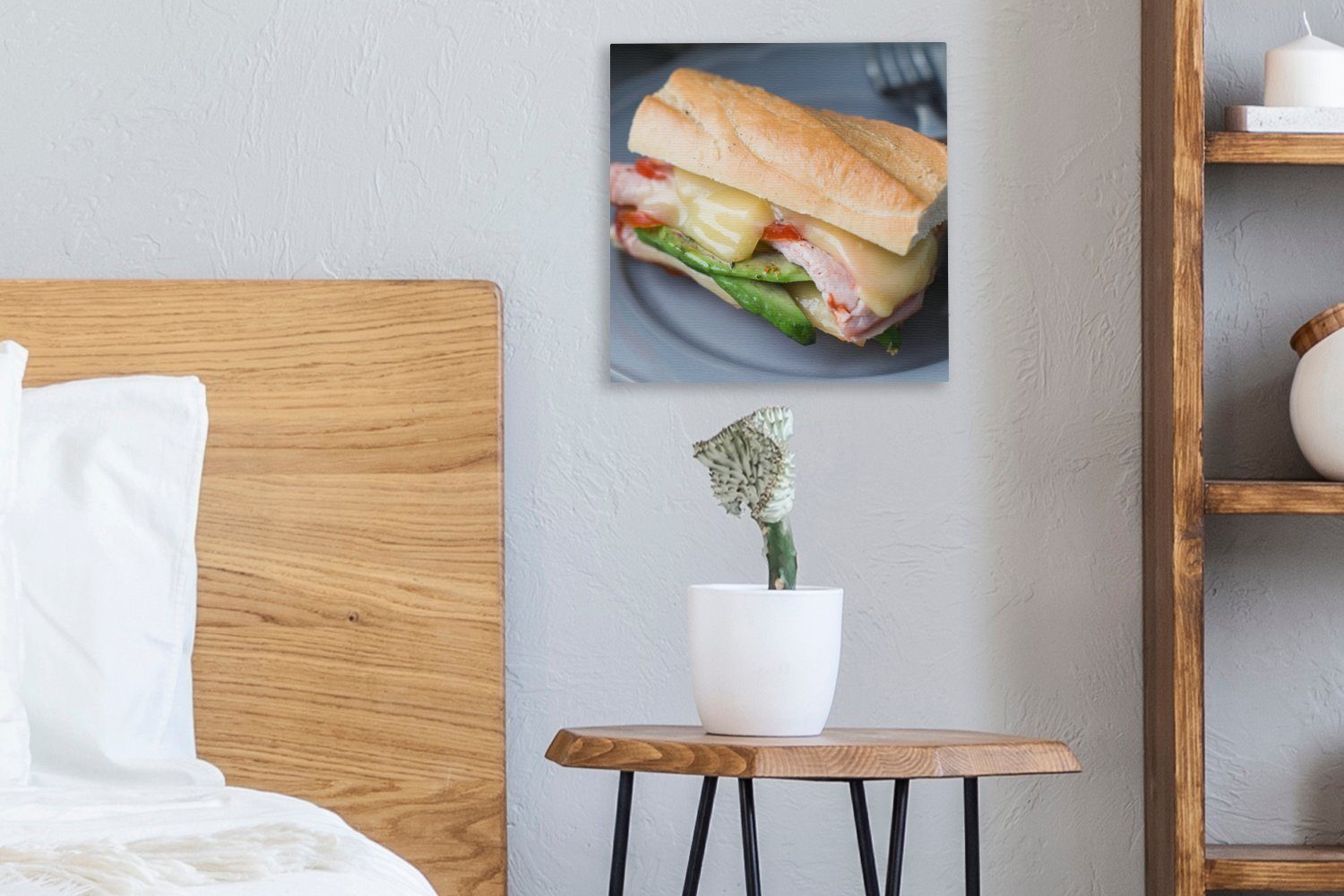 (1 für Reichhaltig Toastbrot St), OneMillionCanvasses® zum Wohnzimmer Leinwand Leinwandbild Bilder Mittagessen, Schlafzimmer gefülltes