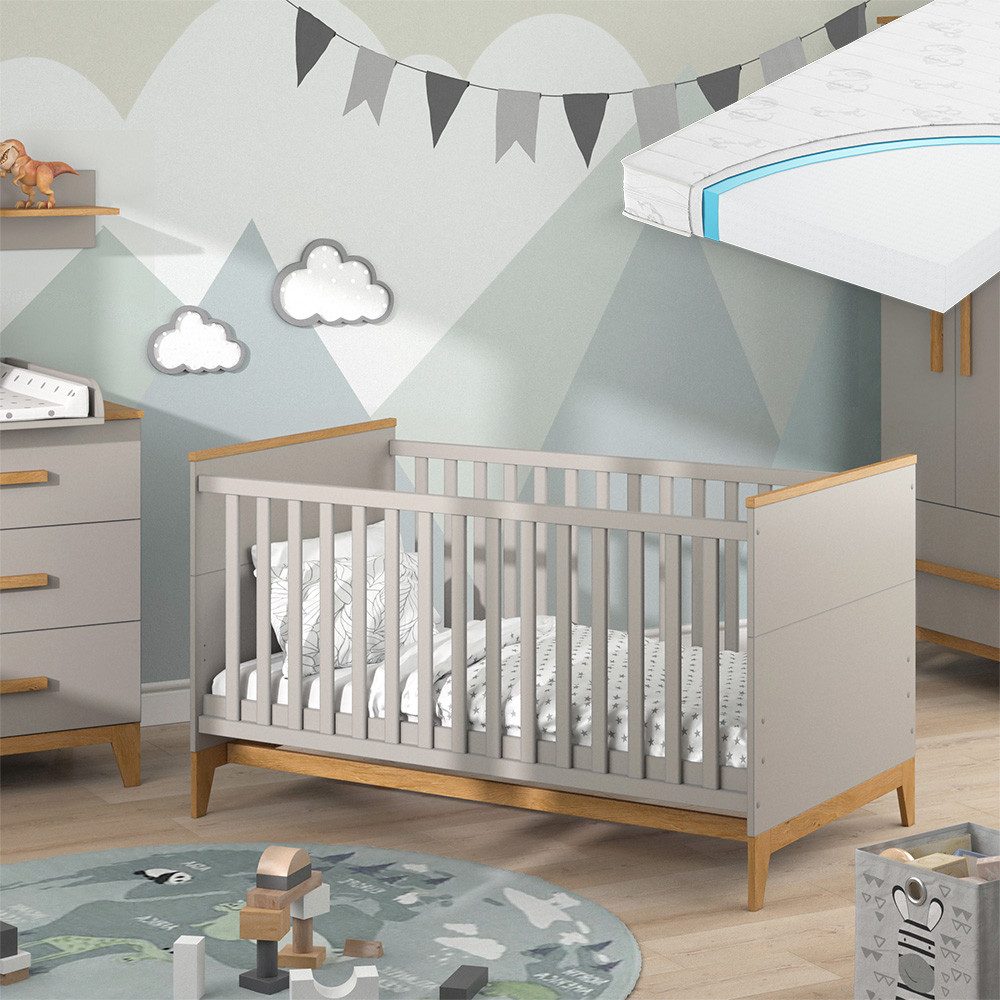 VitaliSpa® Babybett Malia, Cashmere-Eiche, 143.2 x 81 cm, mit Matratze günstig online kaufen