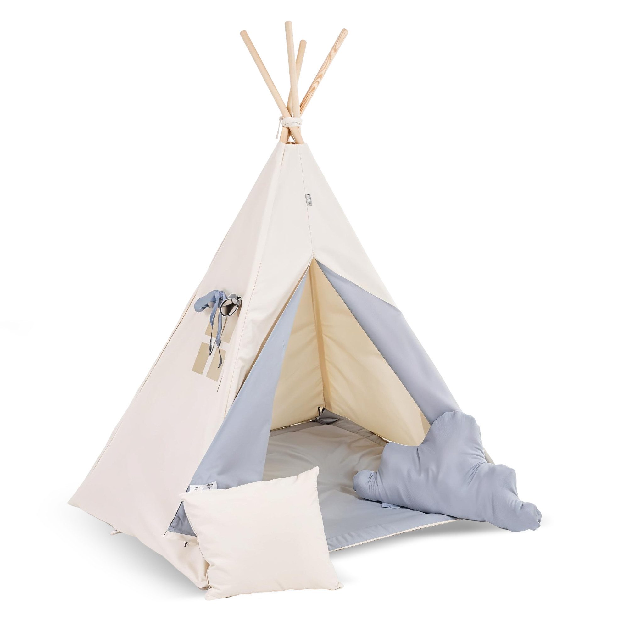Rainbow Kids Tipi-Zelt Grauer Wolf, Personen: 2 (mit kleinem Zubehör, 4 tlg günstig online kaufen