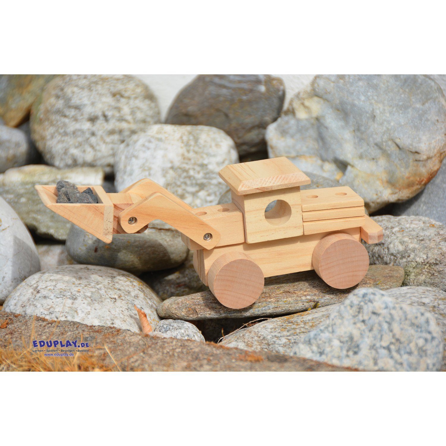 EDUPLAY Experimentierkasten Bausatz Radlader, 23 x 22 x 8,5 cm, Holz