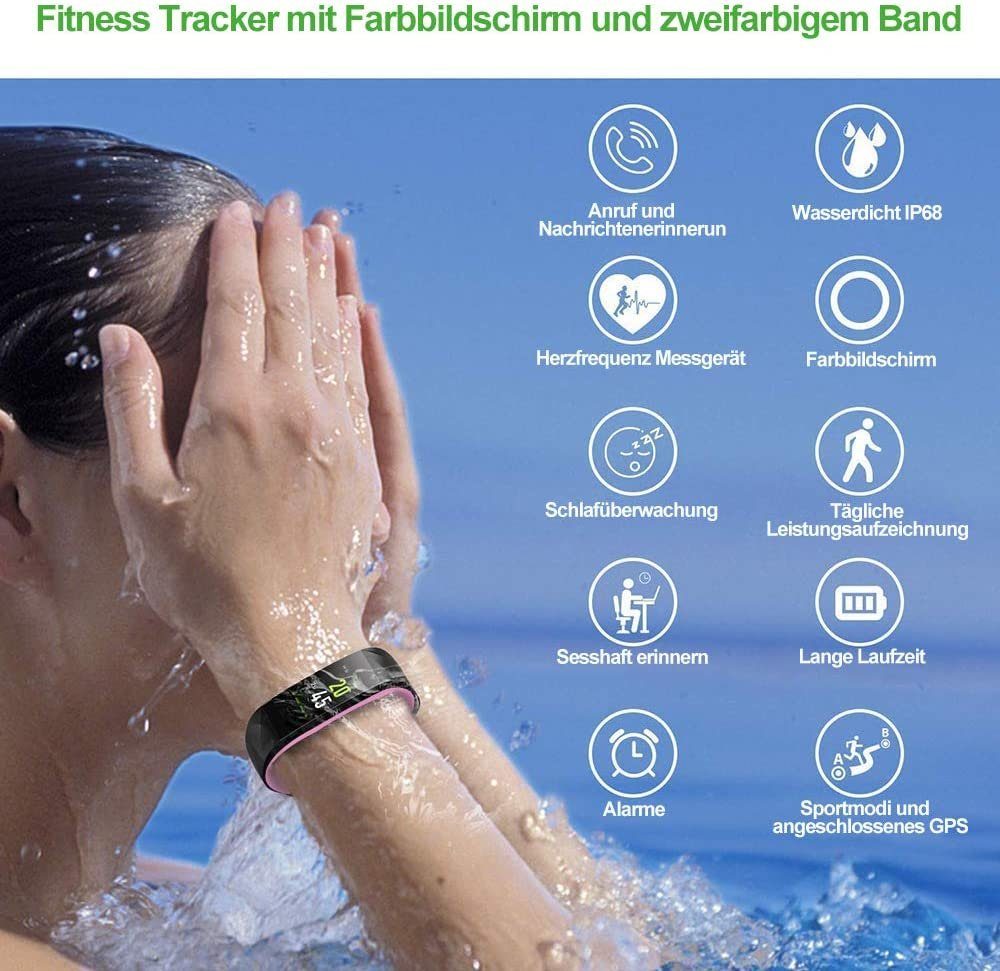 Fitness Uhr Tracker Wasserdicht IP68 Armband mit Pulsmesser 0,96 Zoll Farbbild 