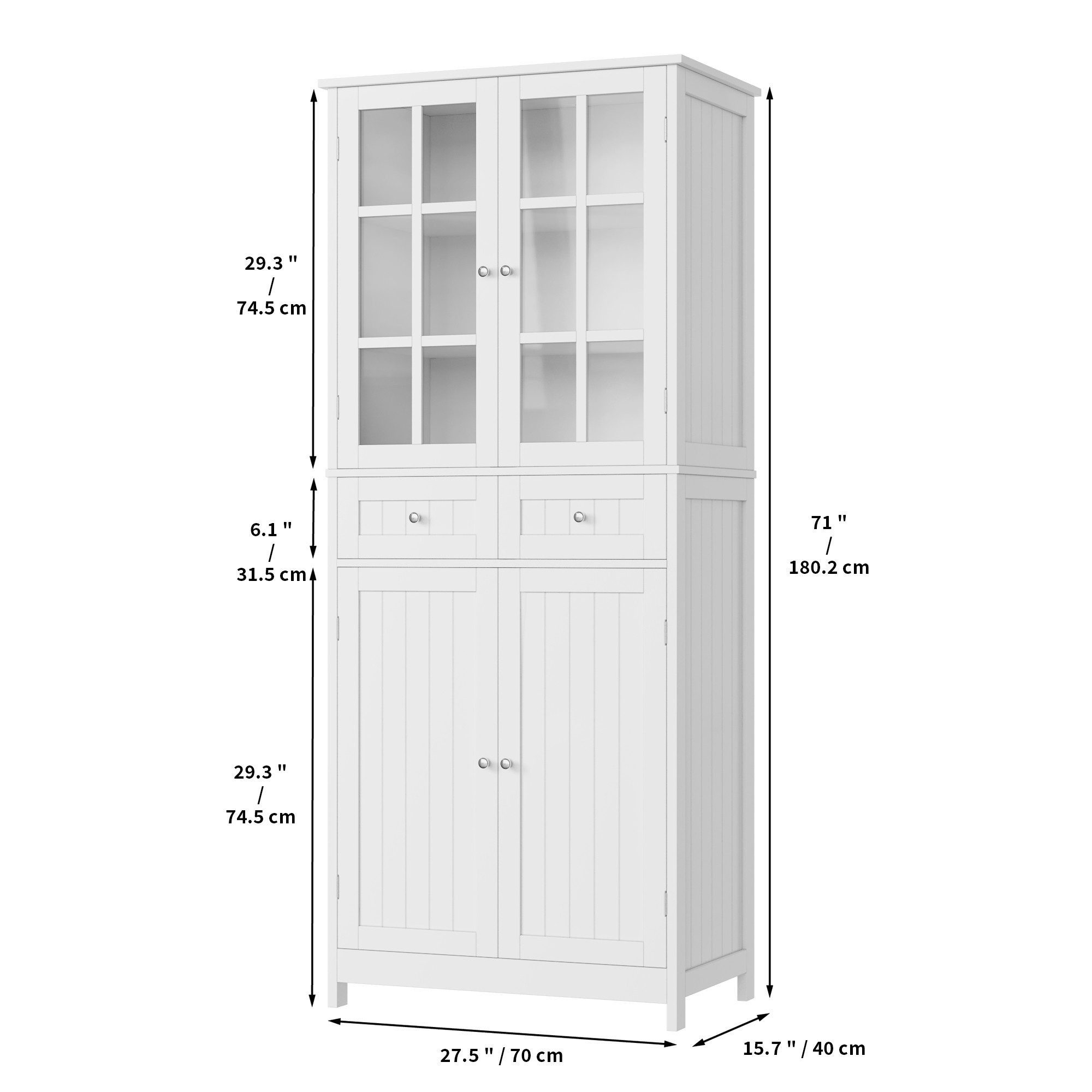 HOMECHO Hochschrank 180 cm Küchenschrank mit günstig online kaufen