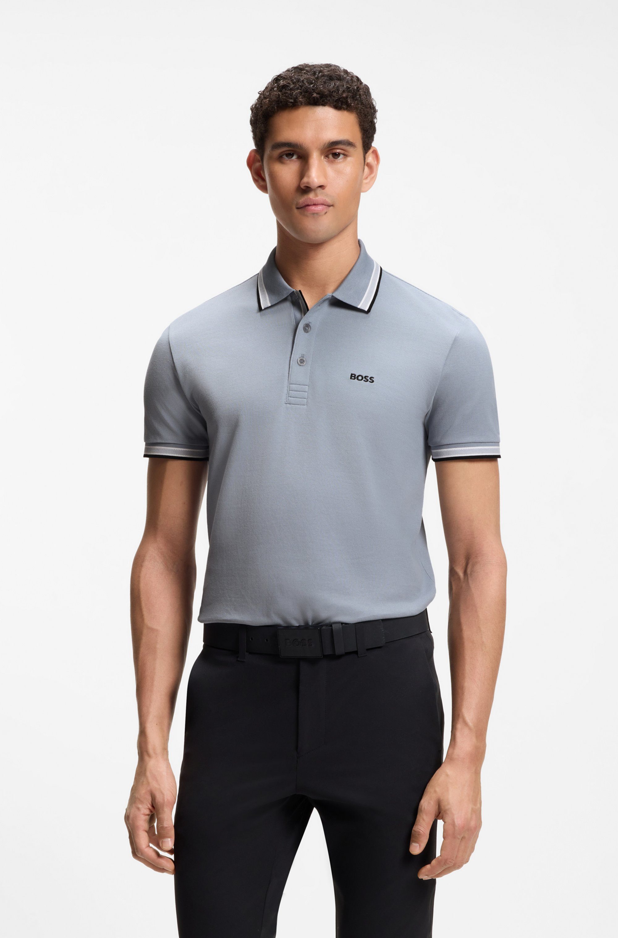 BOSS GREEN Poloshirt Paddy Regular Fit atmungsaktive Piqué-Webstruktur, Flachstrickkragen, gerader Schnitt