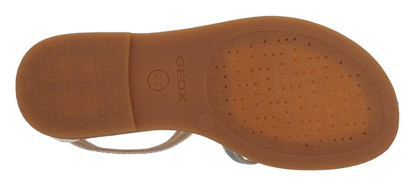 Geox KARLY J Riemchen weiß-taupe-metallic GIRL auffälligen mit SANDAL Riemchensandale