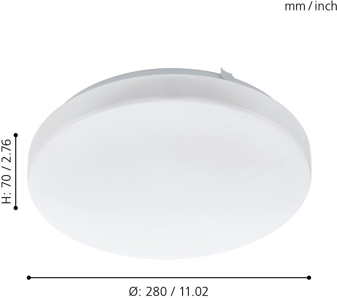 EGLO Deckenleuchte FRANIA, LED fest (10W) inkl. / weiß LED-Platine x cm warmweißes integriert, Warmweiß, / 1 / x Ø28 H7 Licht