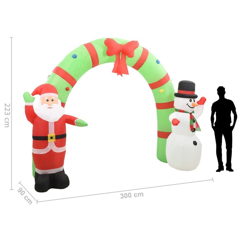 Weihnachtsmann mit Großer Schneemann,mit Gebläse Dekofigur DOTMALL Torbogen