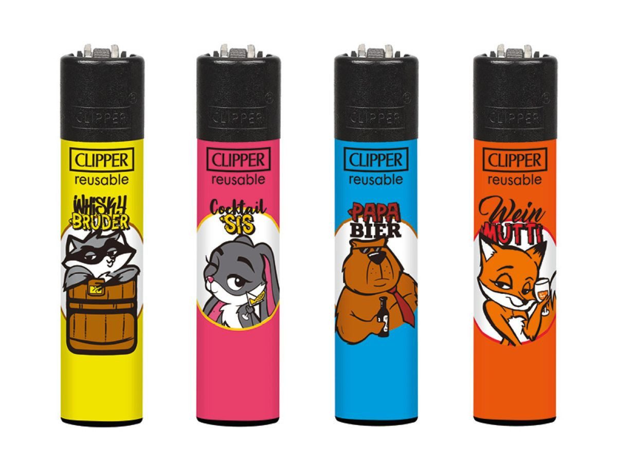 CLIPPER Feuerzeuge mit der bekannten und beliebten konischen Form im 4er Set, Clipper Sammler Feuerzeuge - Neuheit 2026