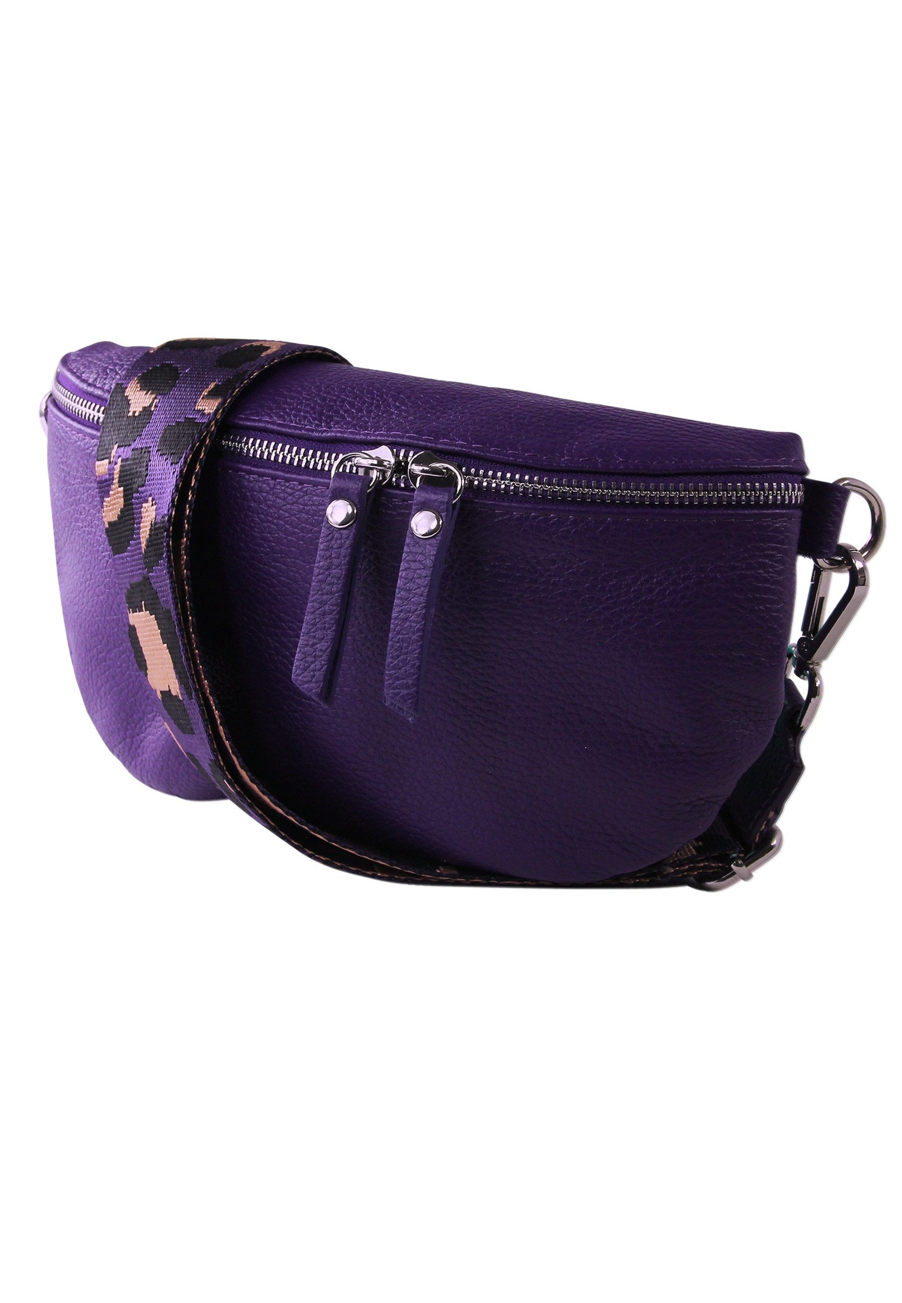Toscanto Gürteltasche Toscanto violett, mehrfarbigfarbene (Gürteltasche), Damen Gürteltasche Echtes Leder, violett, mehrfarbig