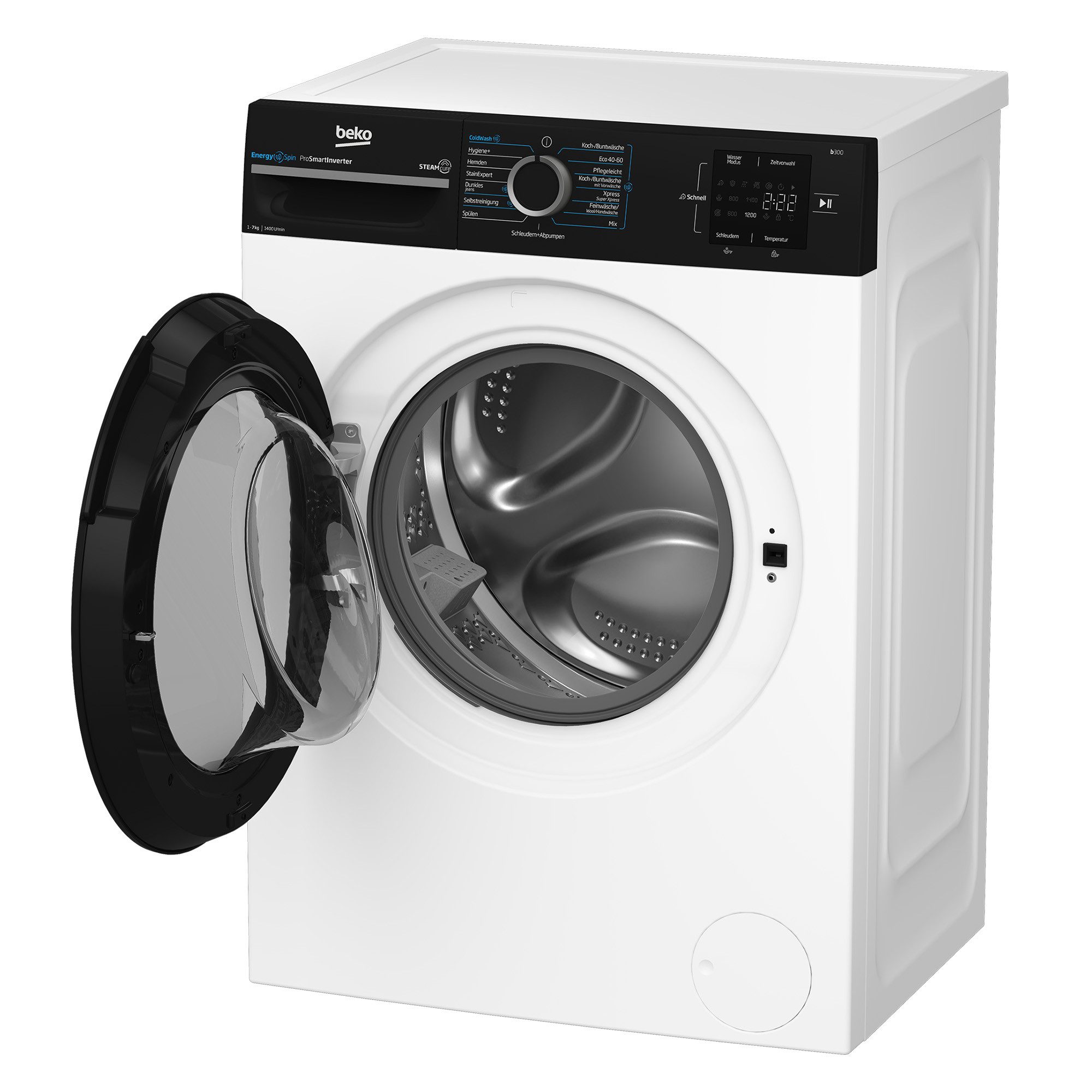 BEKO Waschmaschine BM3WFU3741R, 7 kg, 1400 U/min, AddXtra Nachlegefunktion, Hygiene+ (allergikergeeignet), Coldwash