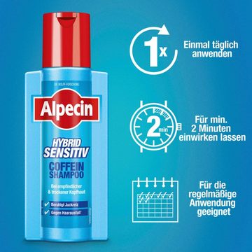 Alpecin Kopfhaut-Pflegeshampoo Hybrid Sensitive Coffein, 250 ml, Beruhigt Juckreiz & Gegen Haaraufall