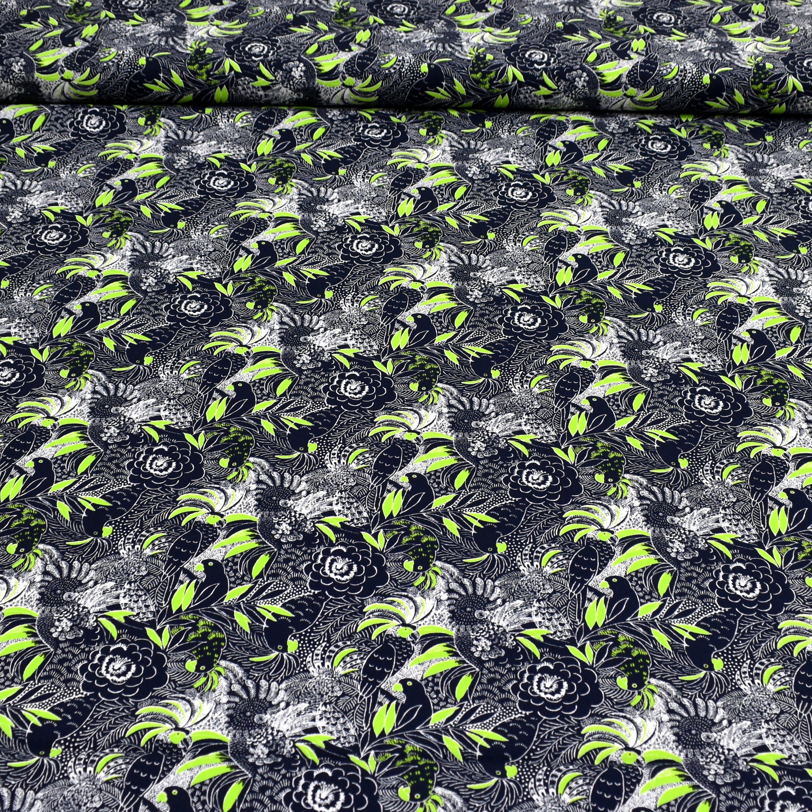 MAGAMStoffe Stoff "Papageien Paradies", Design Baumwollstoff aus