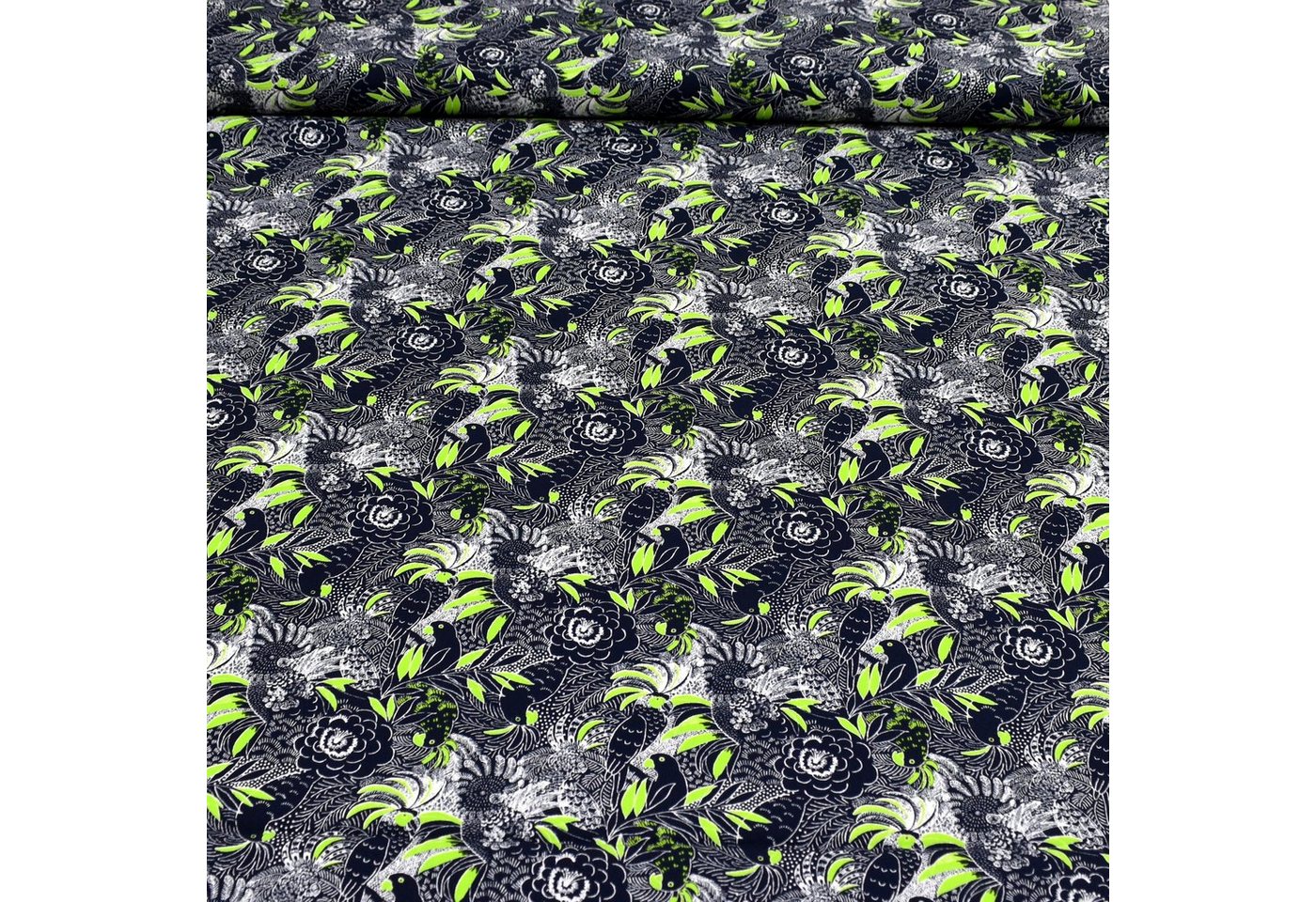 Thumbnail - MAGAM-Stoffe Stoff "Papageien Paradies", Design Baumwollstoff aus Frankreich ÖKO-TEX Meterware ab 50cm
