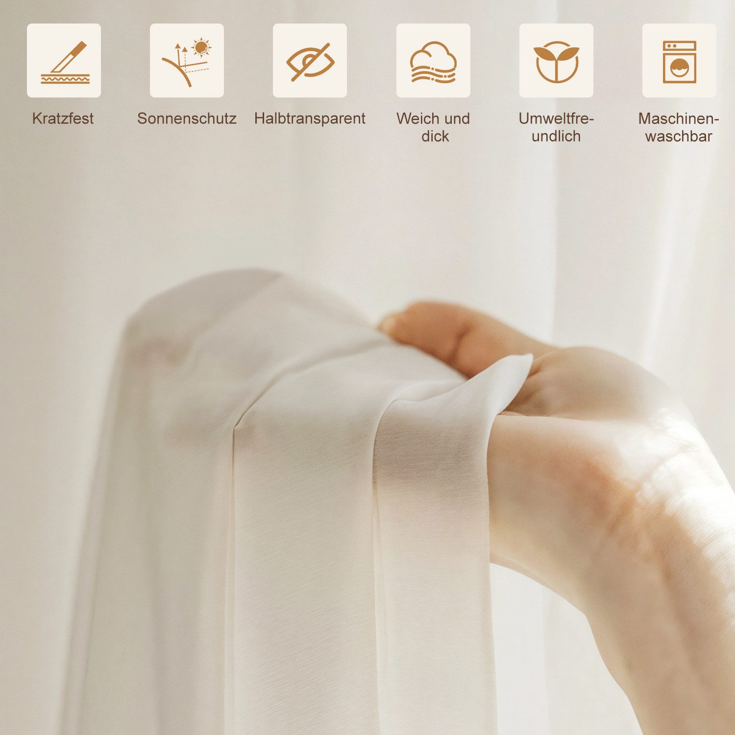 Simloveve Gardine klassische Schlichte und Elegante Voile Vorhänge (2 St), günstig online kaufen