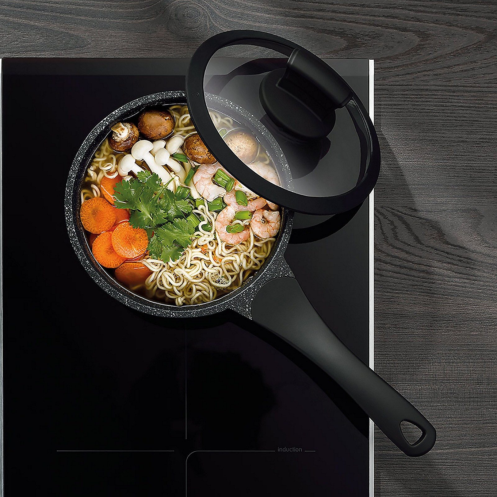 kela Kasserolle Stella Nova, Allherdboden, backofenfest bis 180°C, Glasdeckel, antihaftbeschichtet